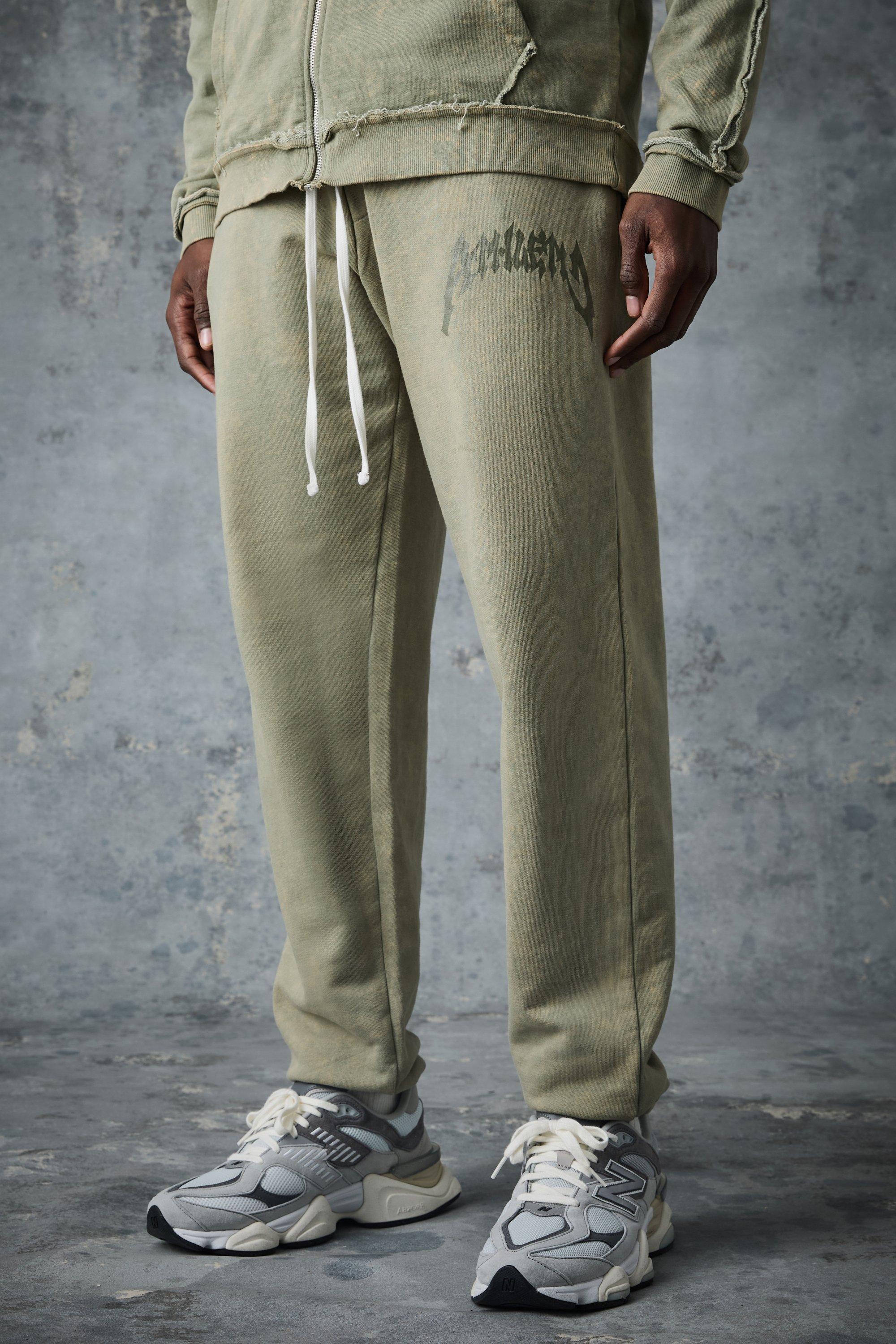 Mens Khaki Man Active Washed Rest Day Jogger