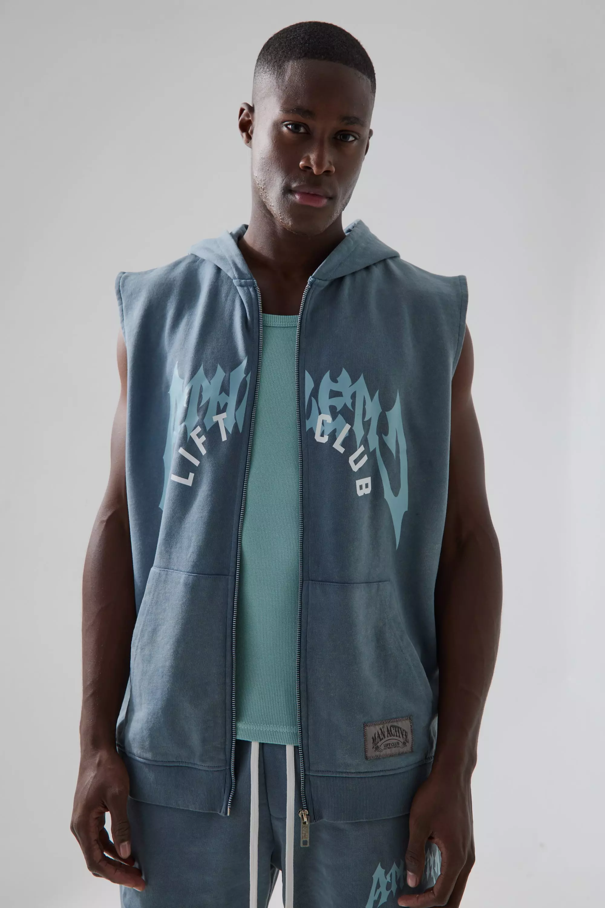 Boohooman sleeveless hoodie new arrivals