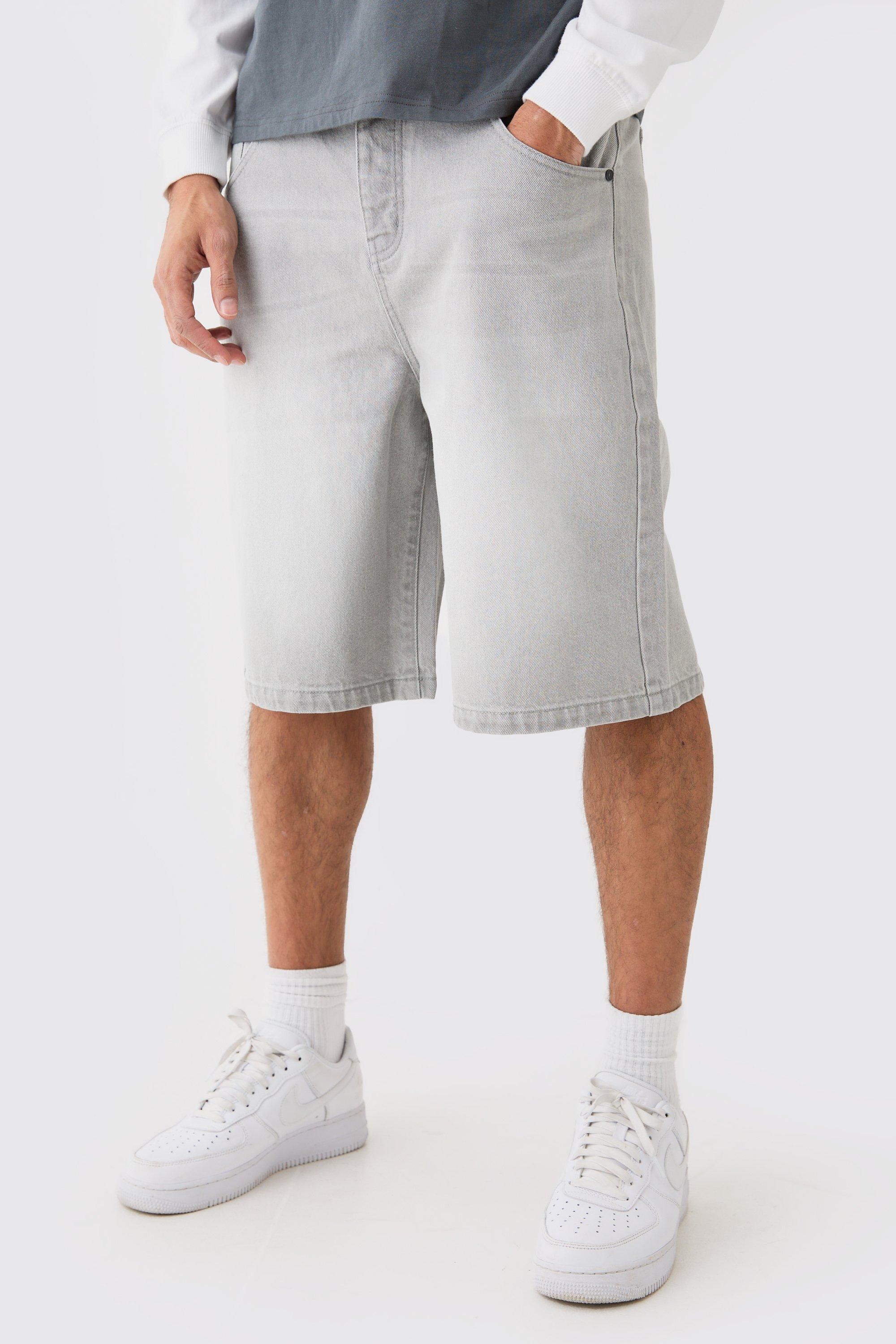 Image of Pantaloni tuta in denim grigio chiaro, Grigio
