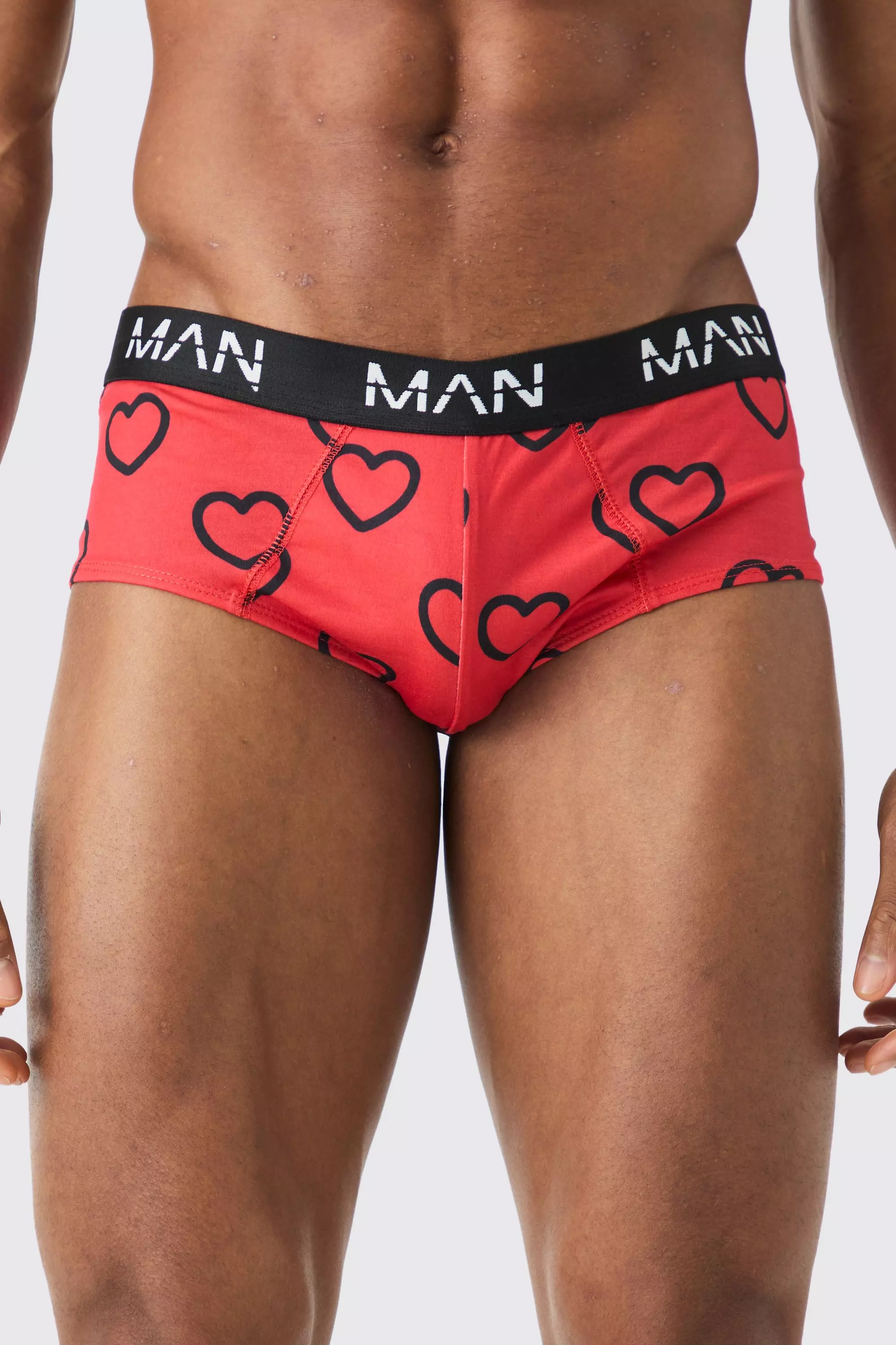 Man Valentines Heart Briefs