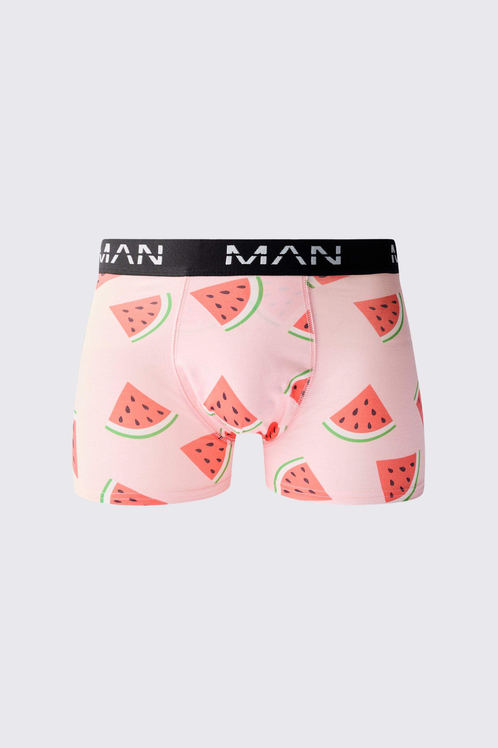 Mens Multi Man Watermelon Slice Printed Boxers, Multi