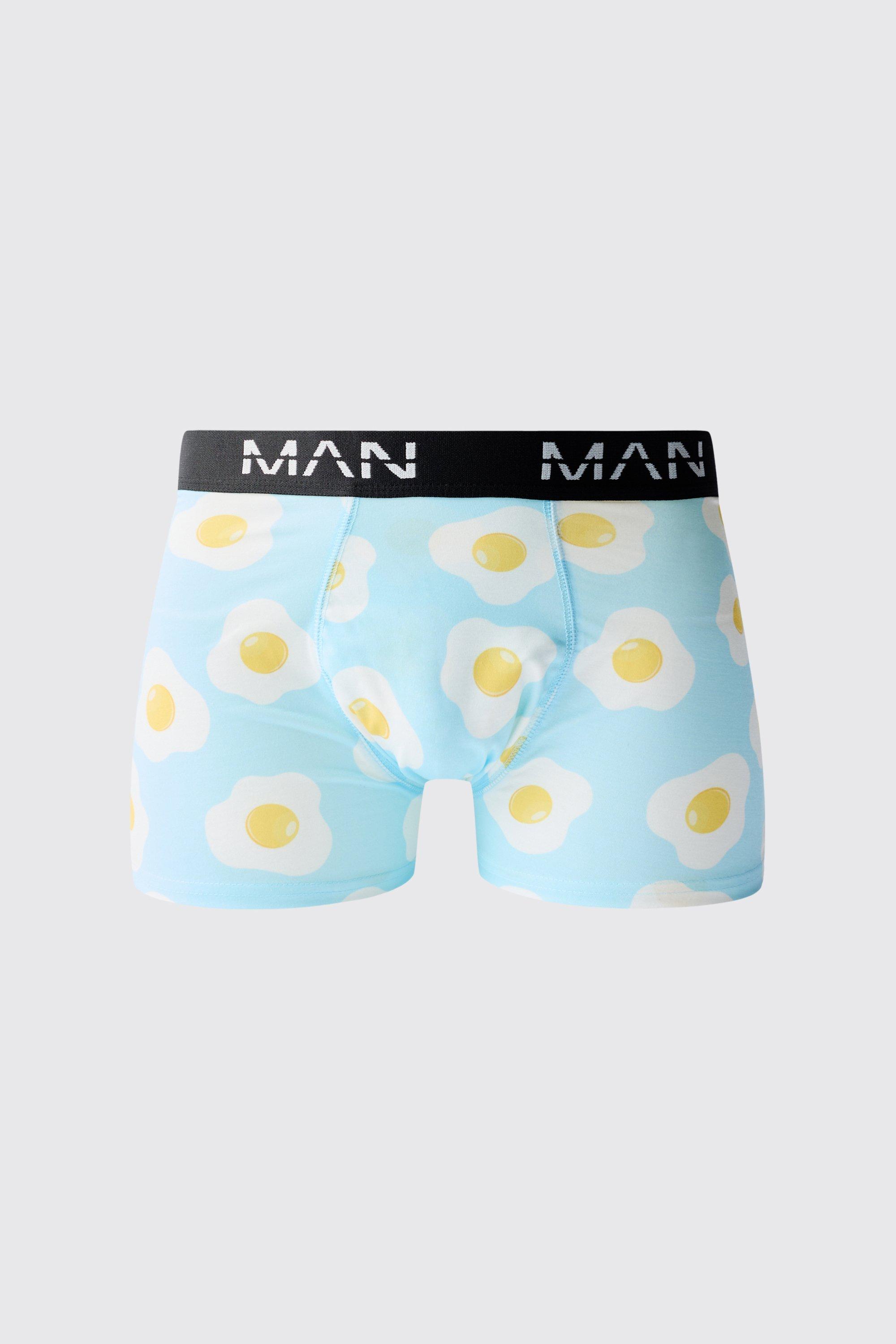 Mens Multi Man Fried Egg Printed Boxers, Multi