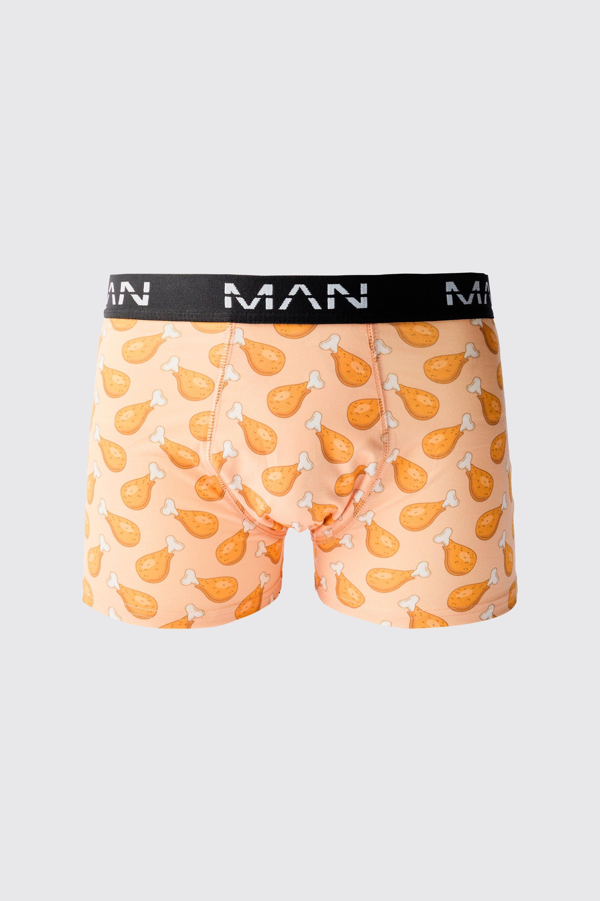 Mens Multi Man Chicken Leg Printed Boxers, Multi