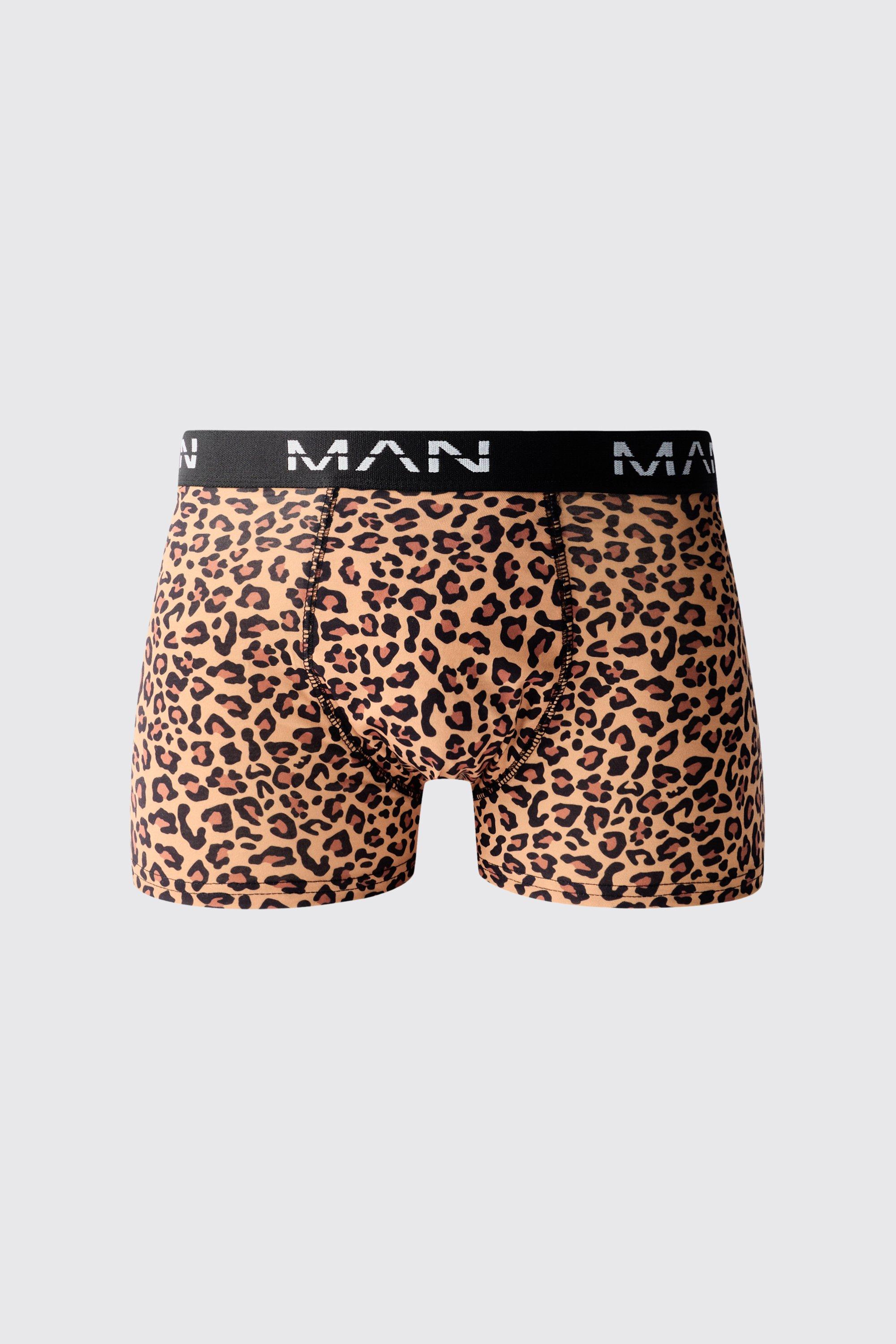 Mens Multi Man Leopard Printed Boxers, Multi