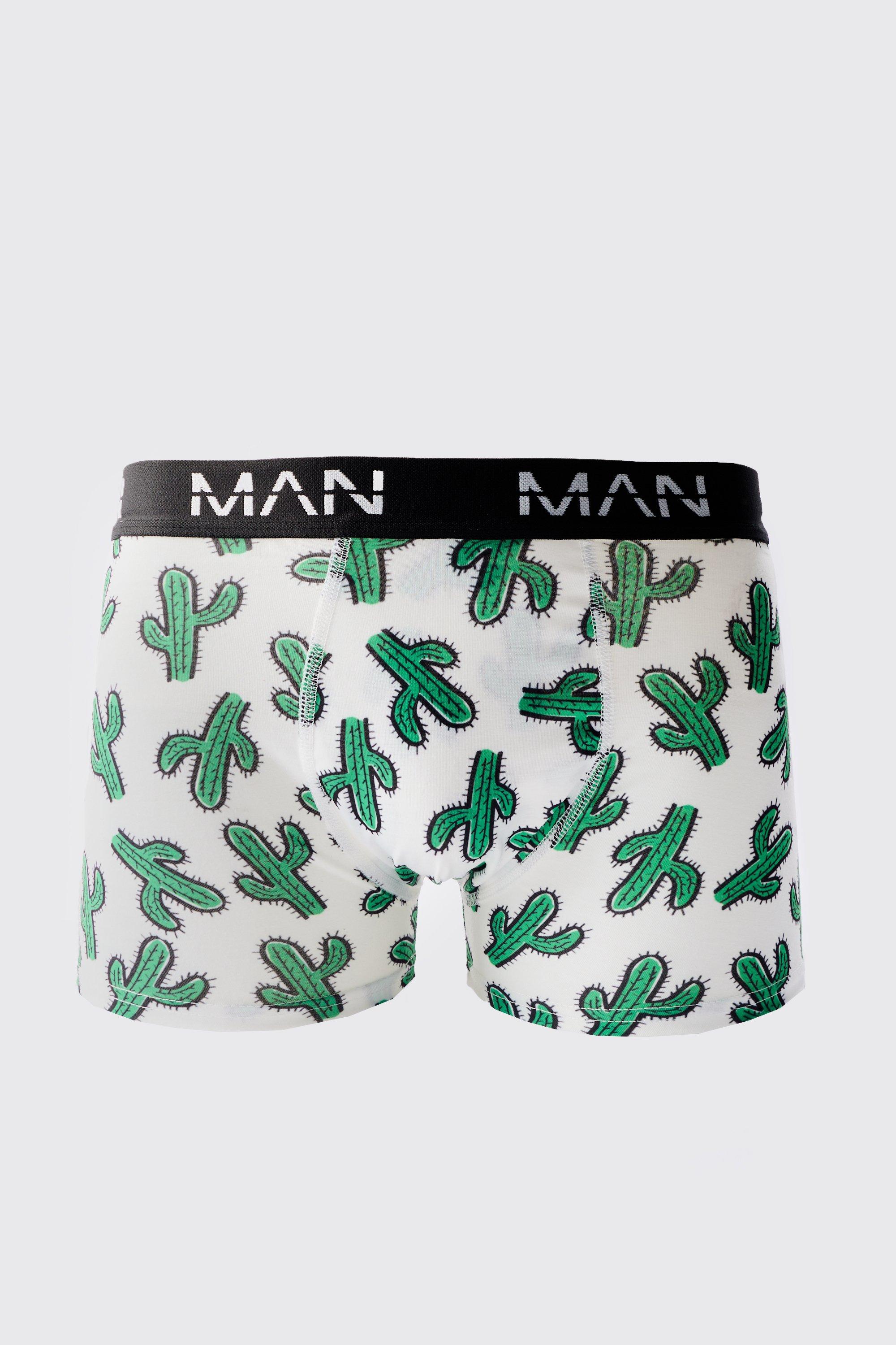 Mens Multi Man Cactus Printed Boxers, Multi