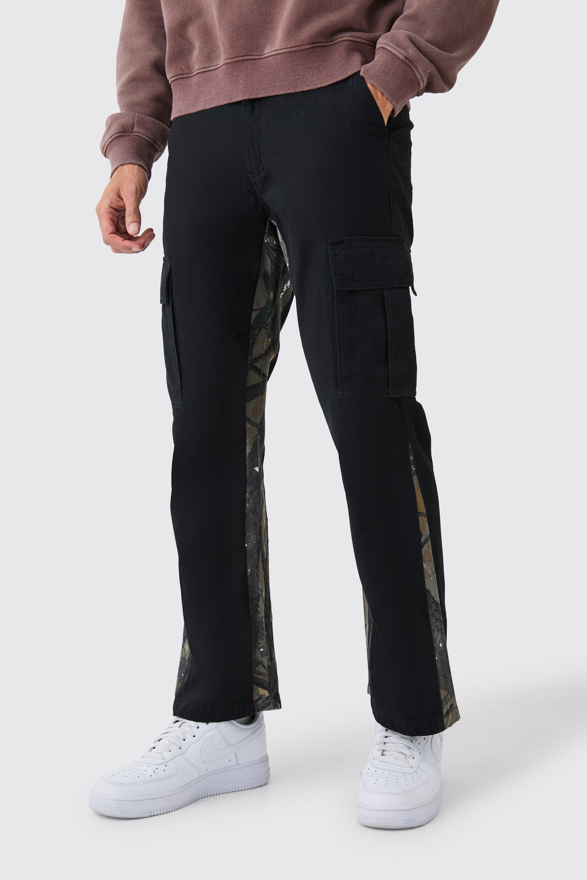pantalon cargo slim à imprimé camouflage homme - noir - 28, noir