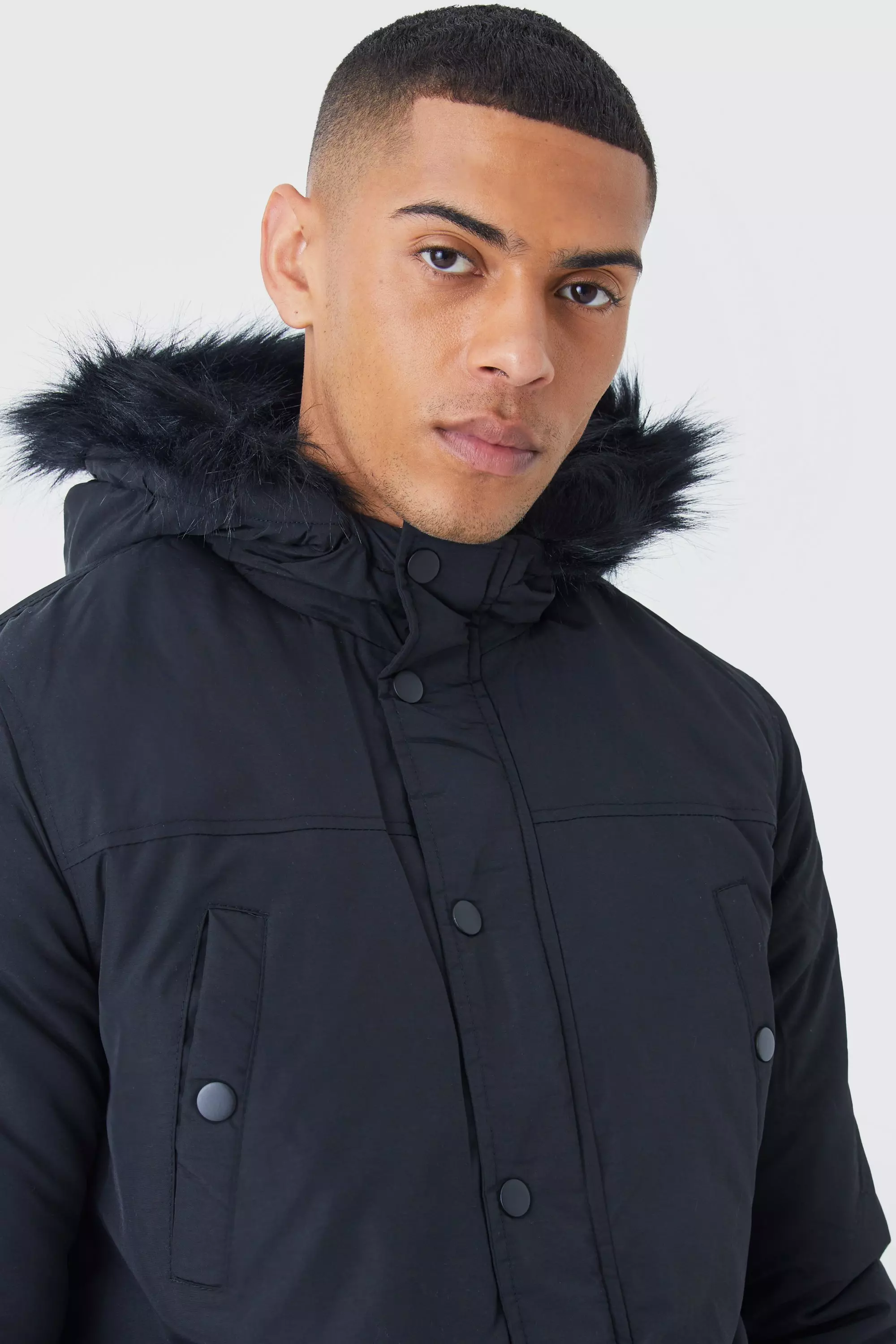 Parka with hotsell fur trim hood