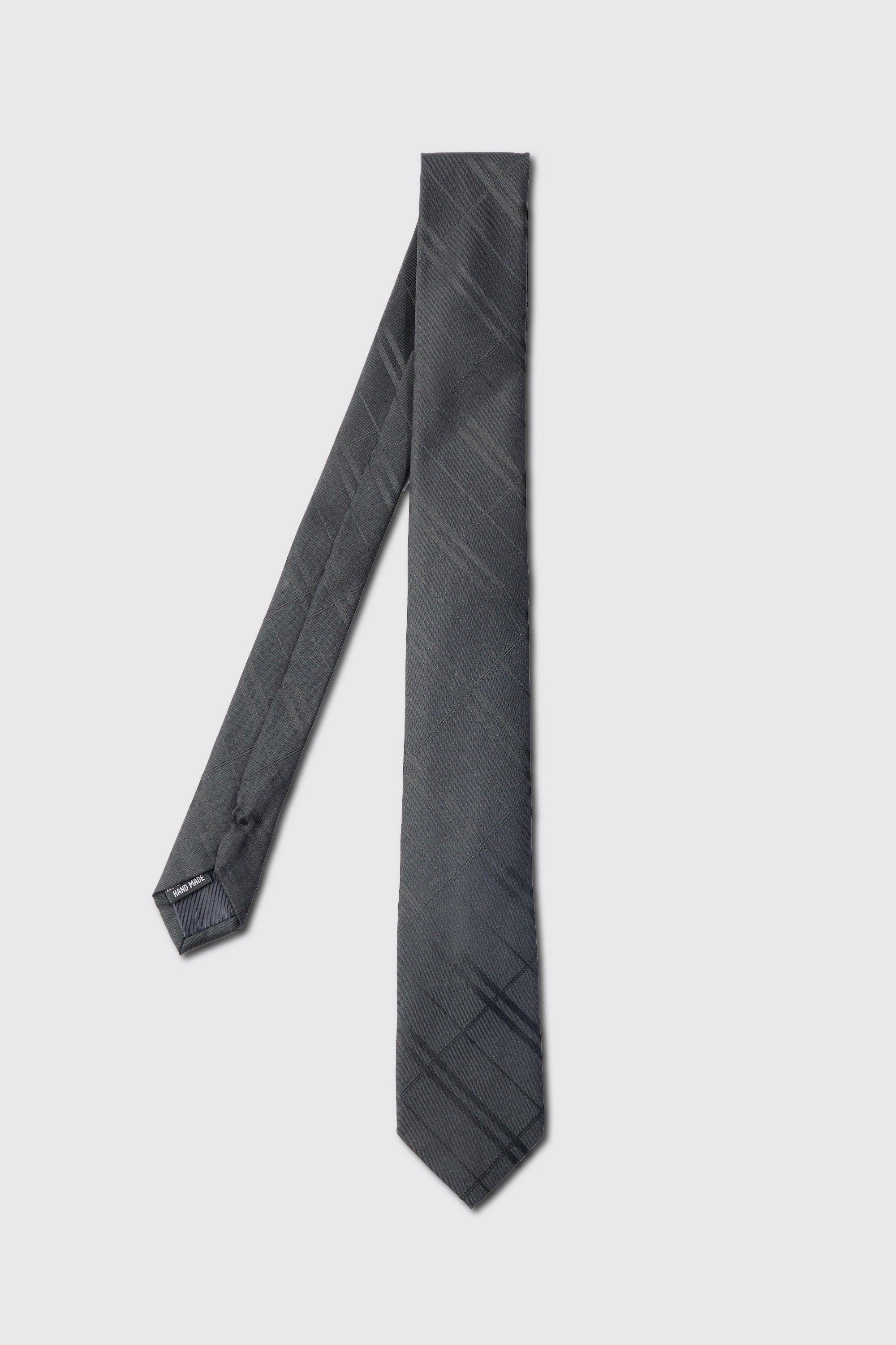 cravate fine à carreaux homme - noir - one size, noir