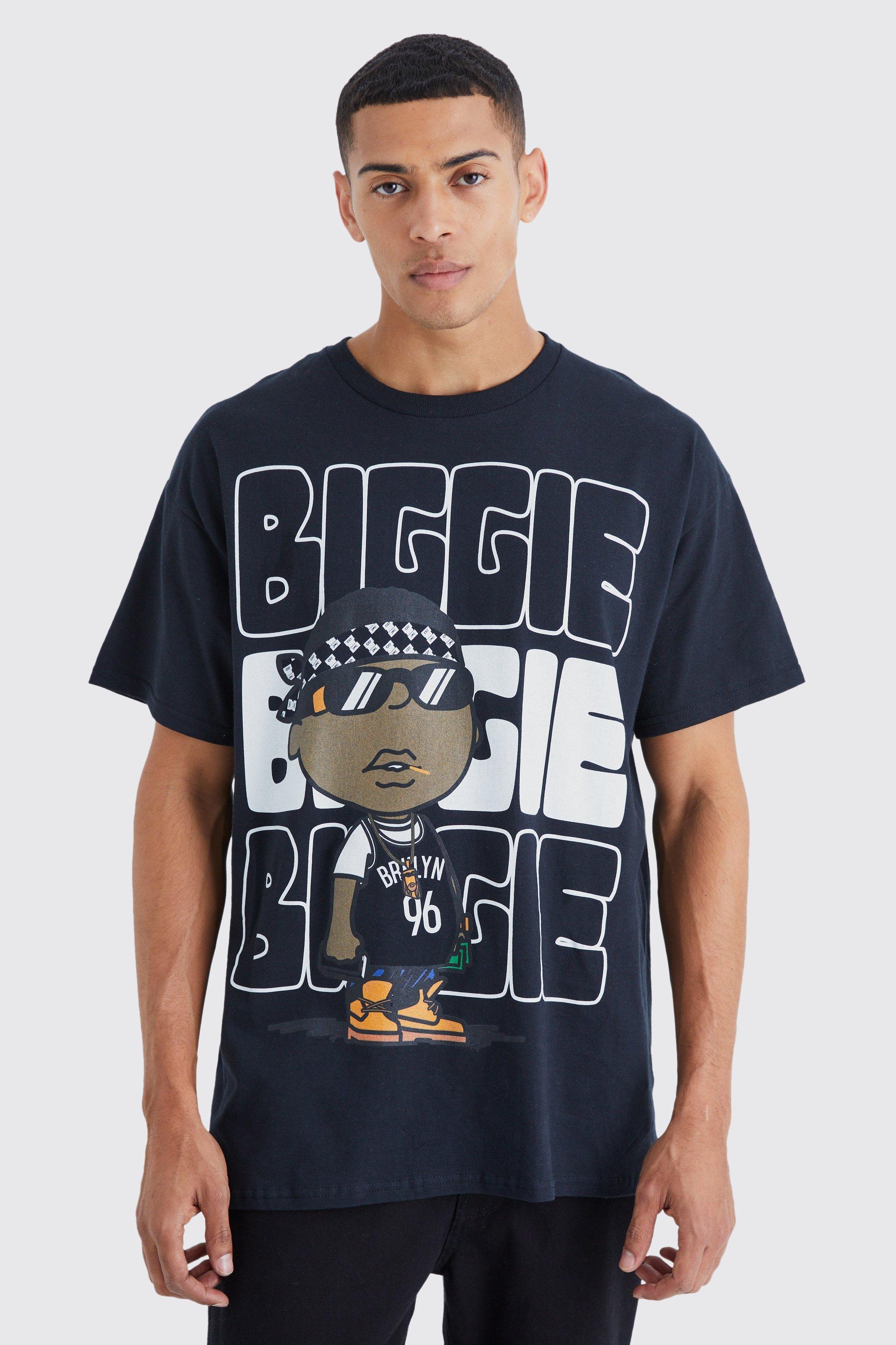 Image of T-shirt oversize ufficiale Biggie Illustration, Nero