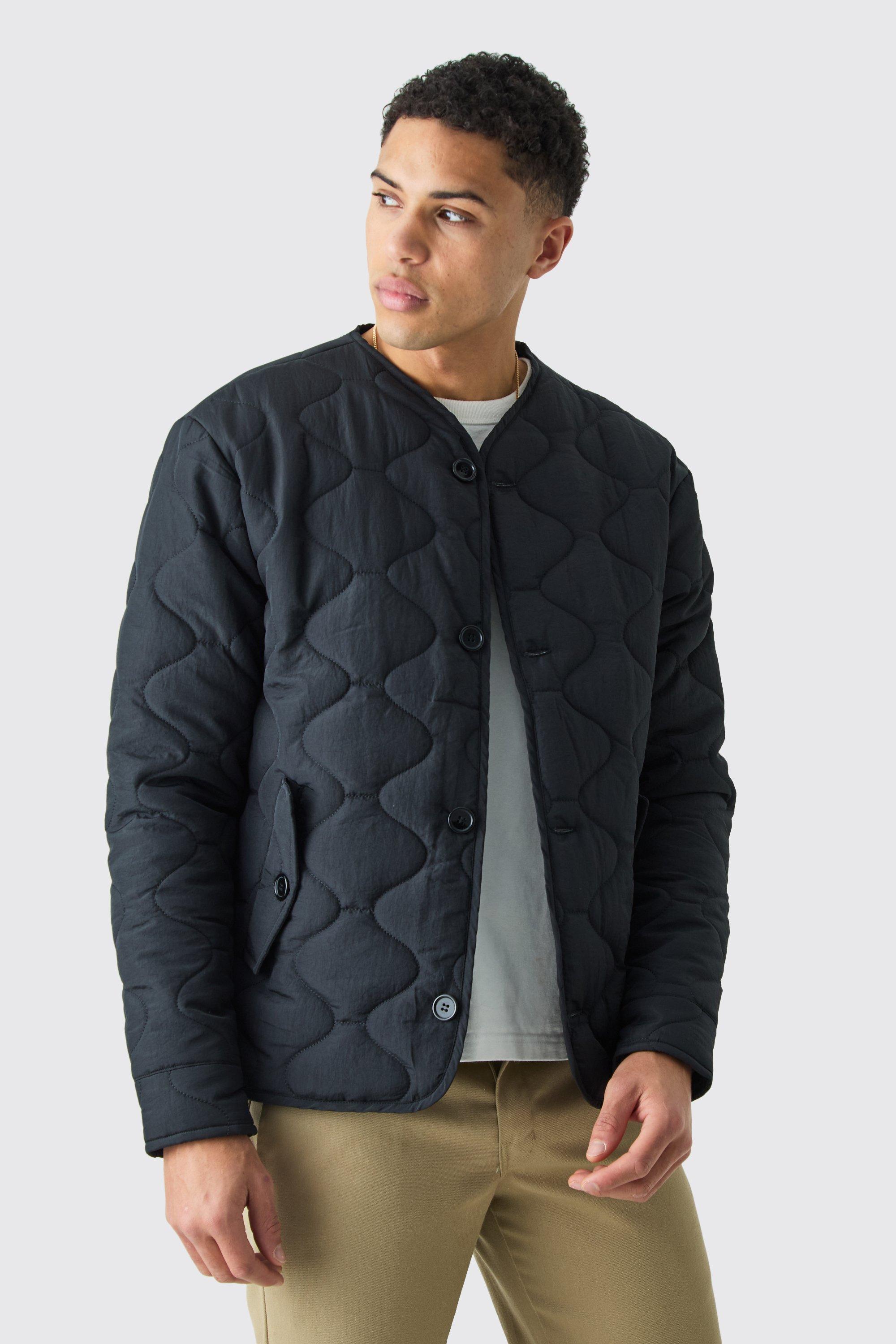 Mens Black Onion Quilted Liner Jacket, Black