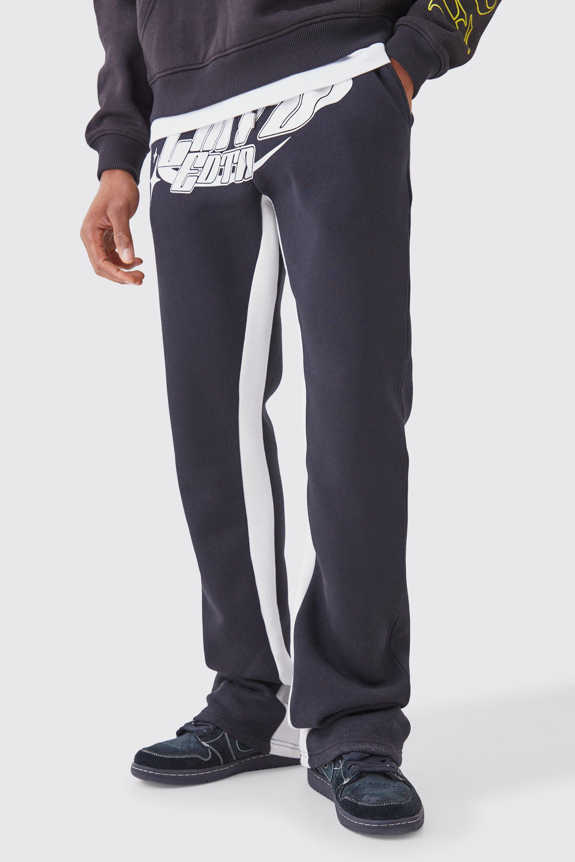 Image of Pantaloni tuta Limited Edition con inserti e pieghe sul fondo, Nero