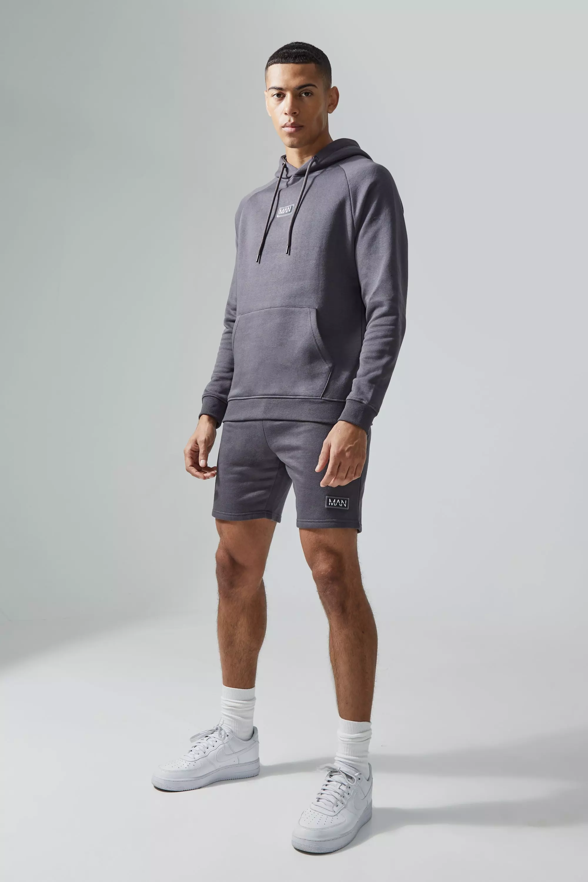 Man Active Gym Training Hoodie Short Set