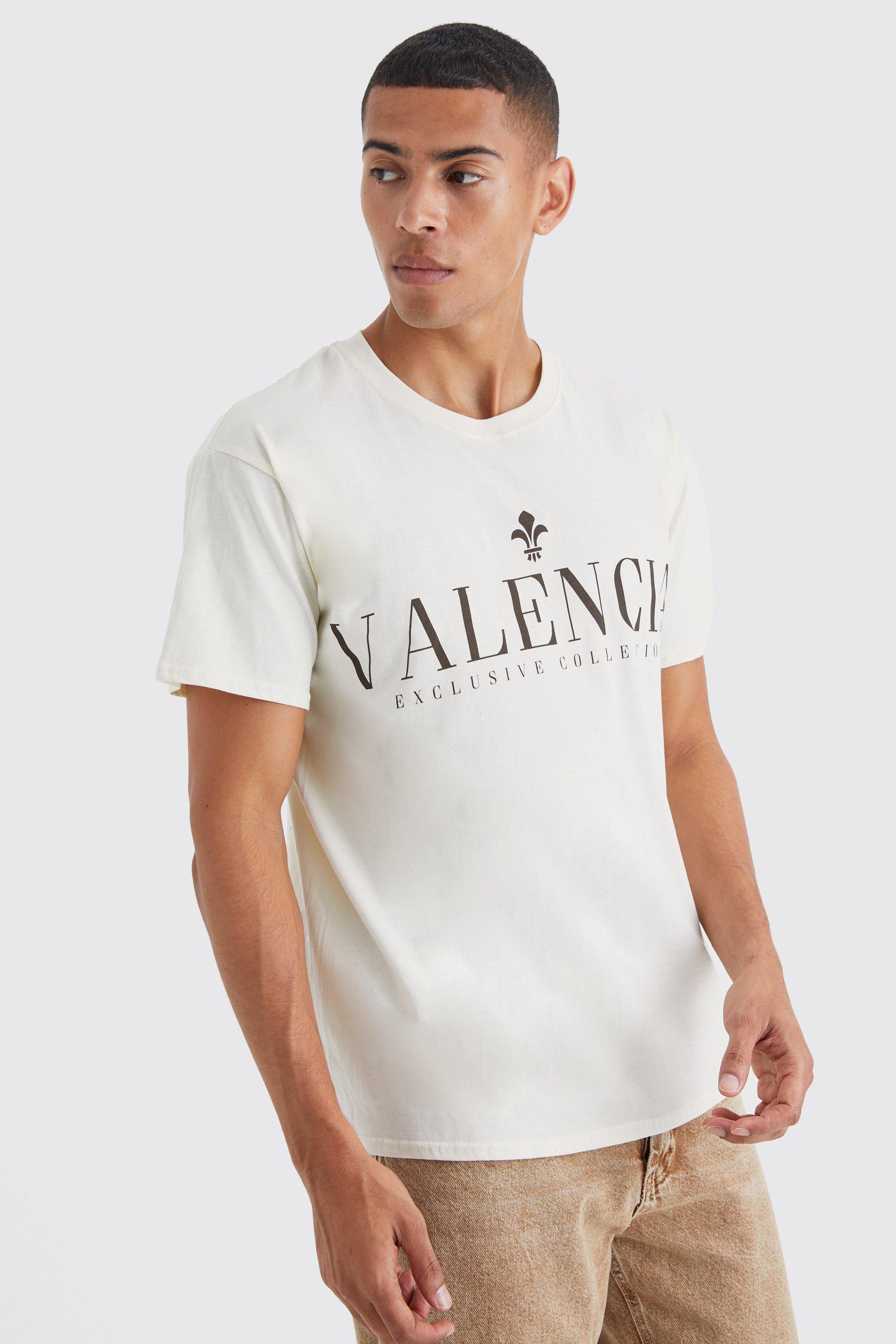 Image of T-shirt oversize con stampa Valencia, Beige