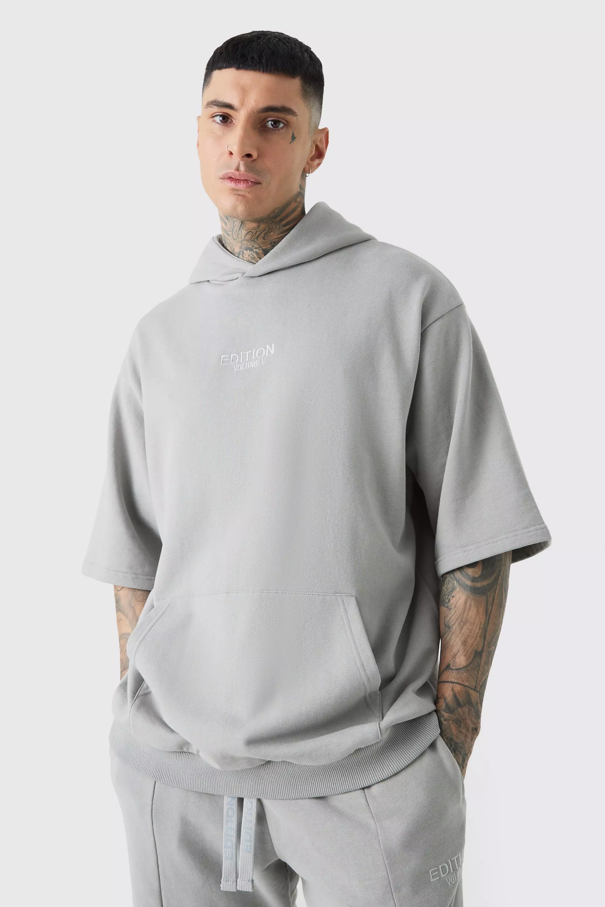 Short sleeve hot sale oversized hoodie