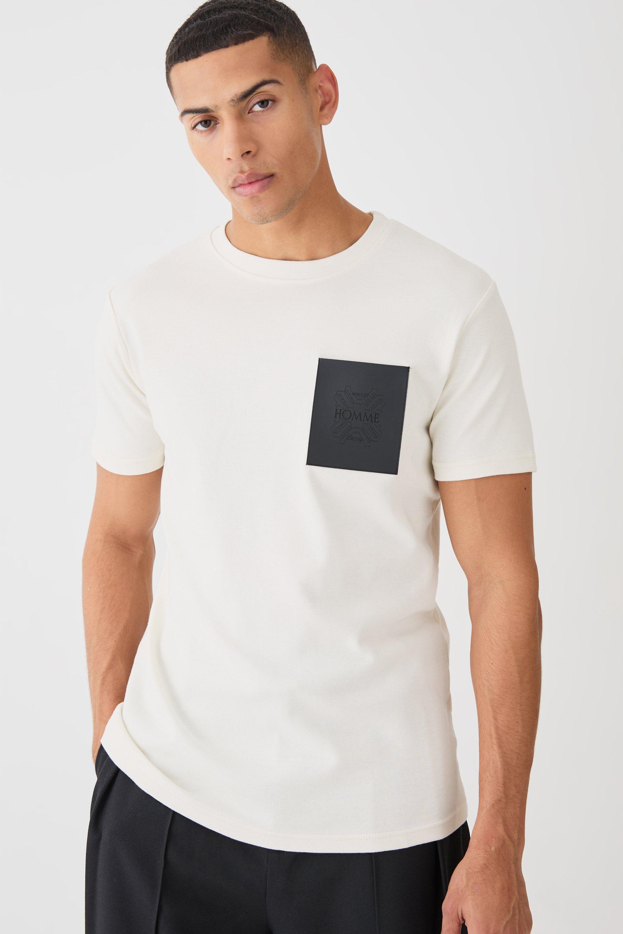 Image of T-shirt in PU con tasche, Bianco