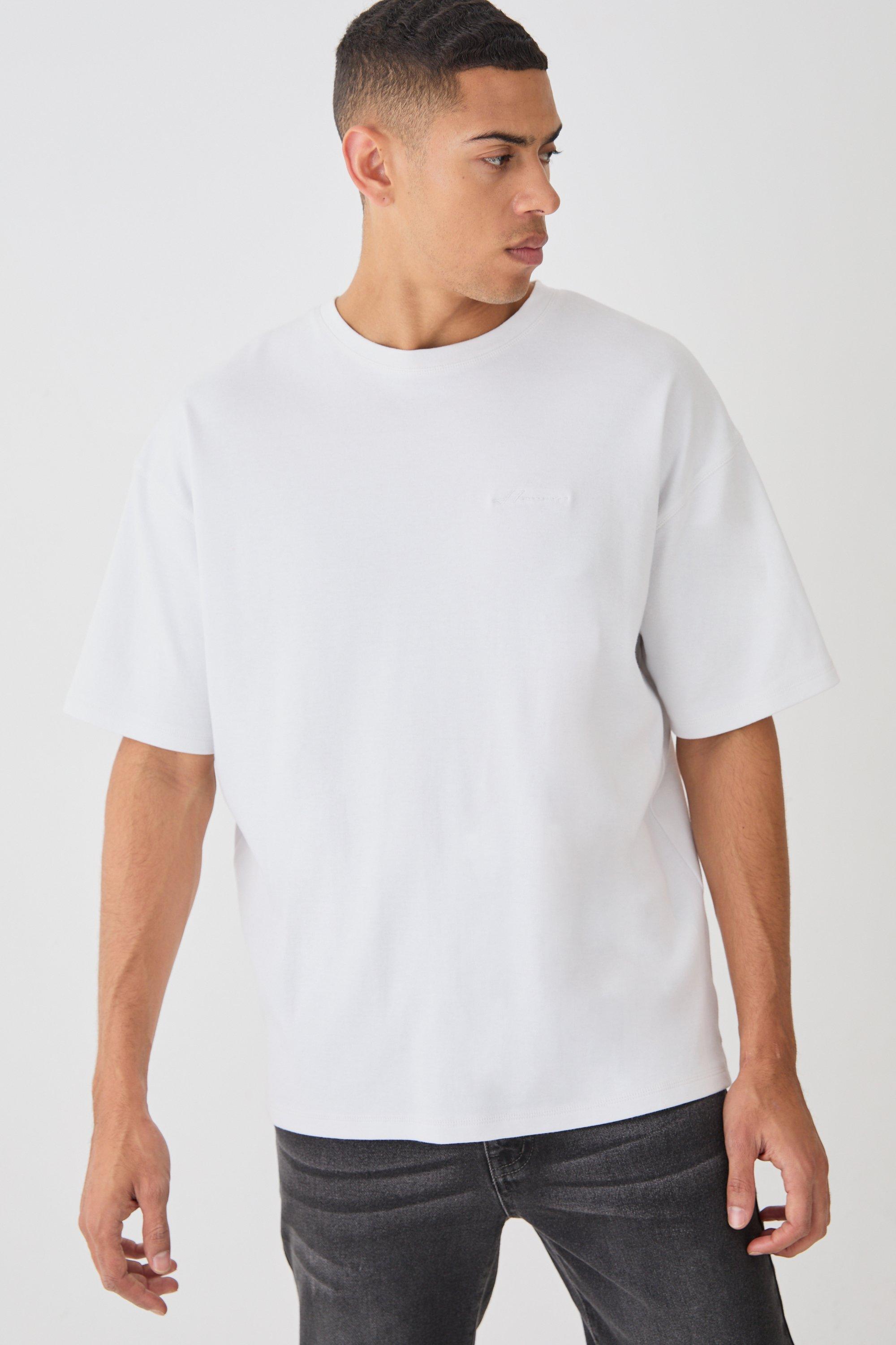 Image of T-shirt oversize con ricamo Homme, Bianco