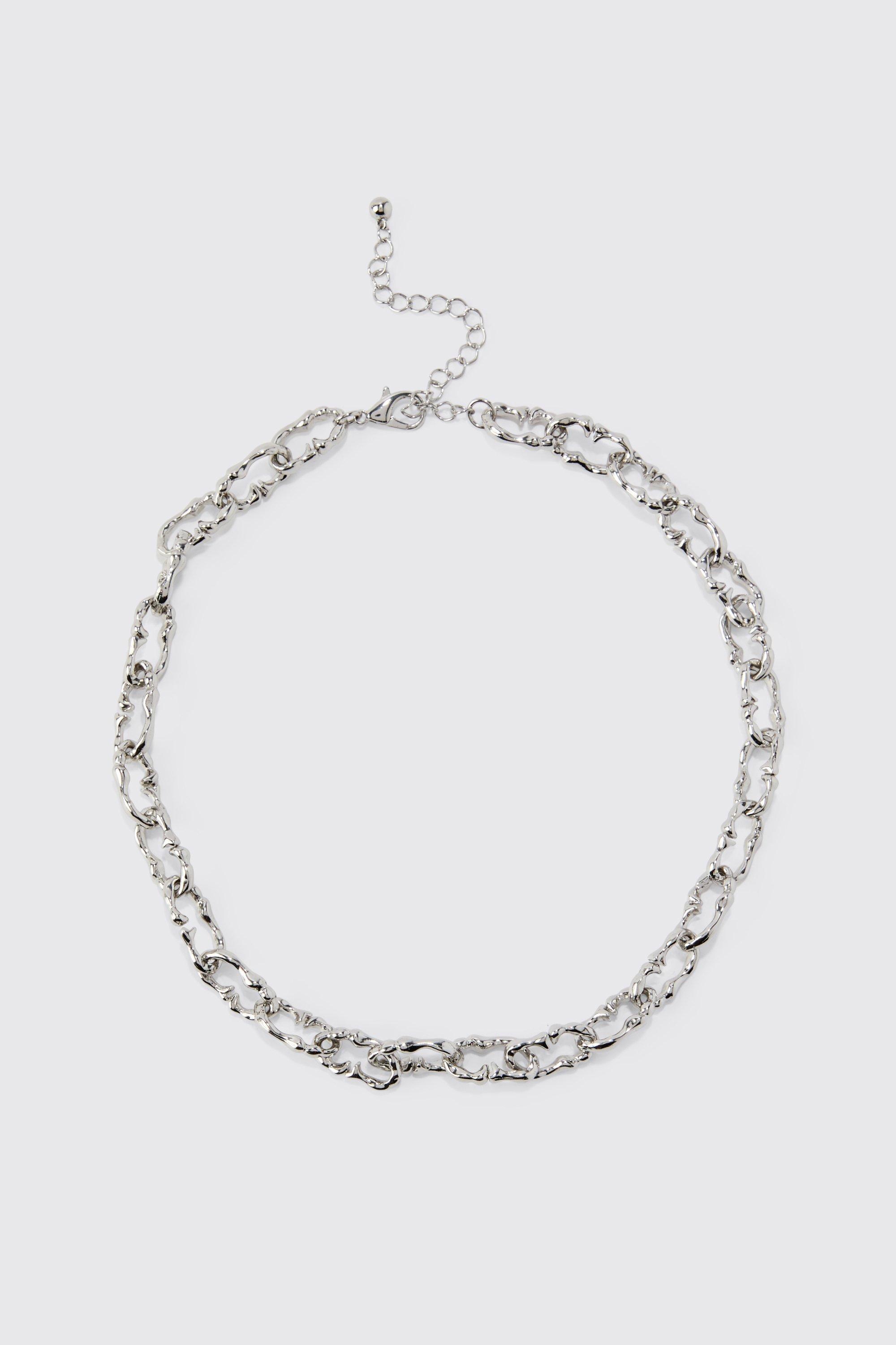 Mens Grey Link Chain Necklace, Grey