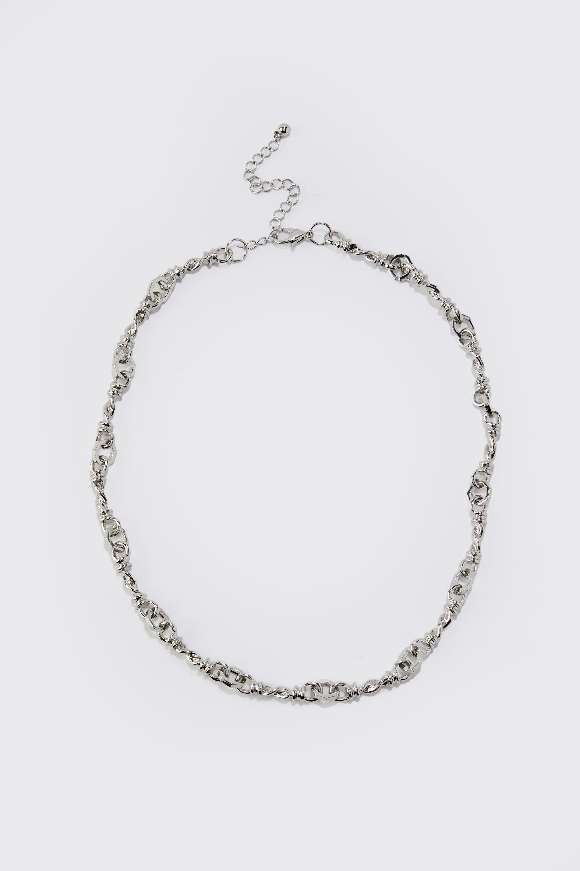 Mens Grey Knot Chain Necklace, Grey
