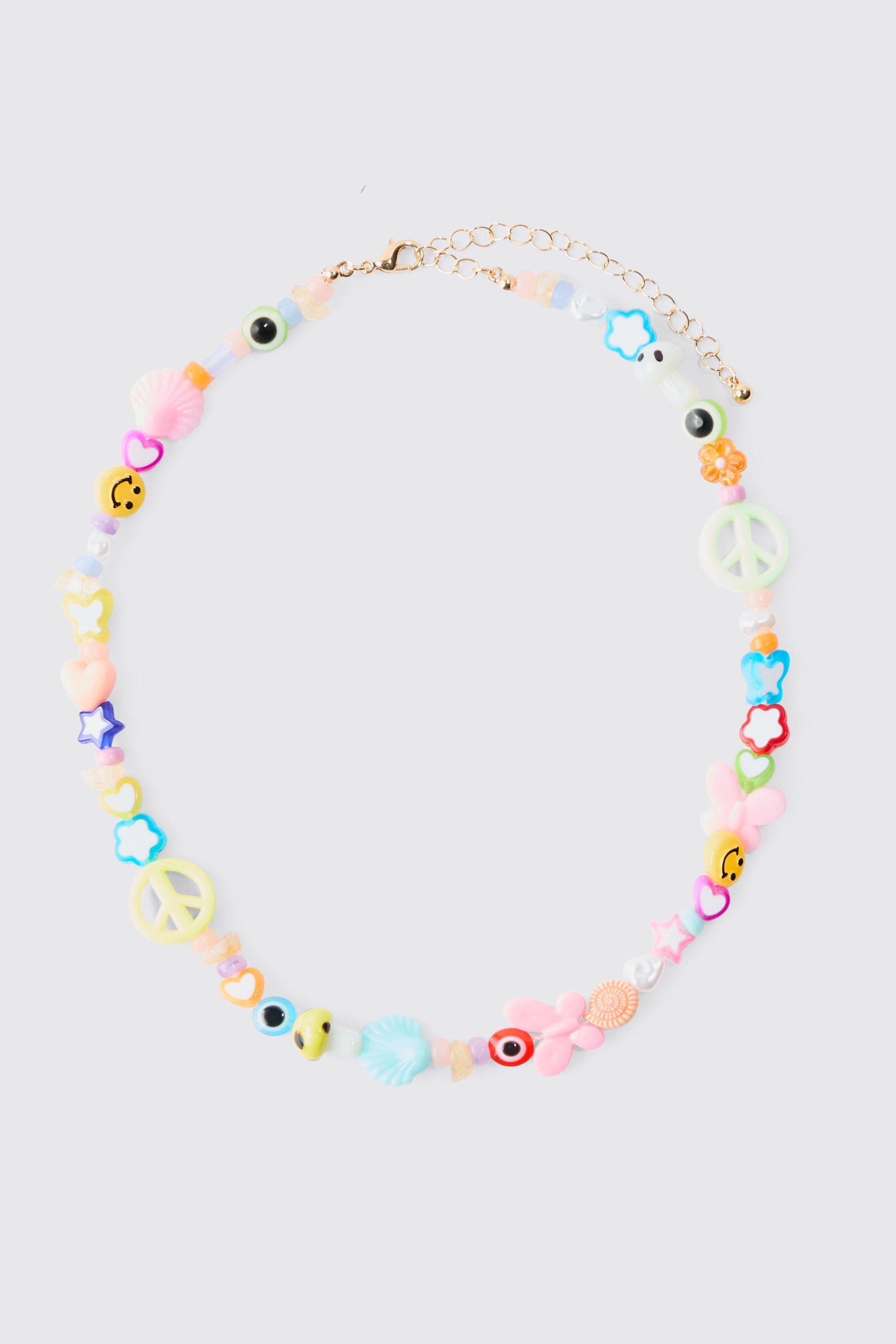 Mens Multi Colour Bead Necklace, Multi