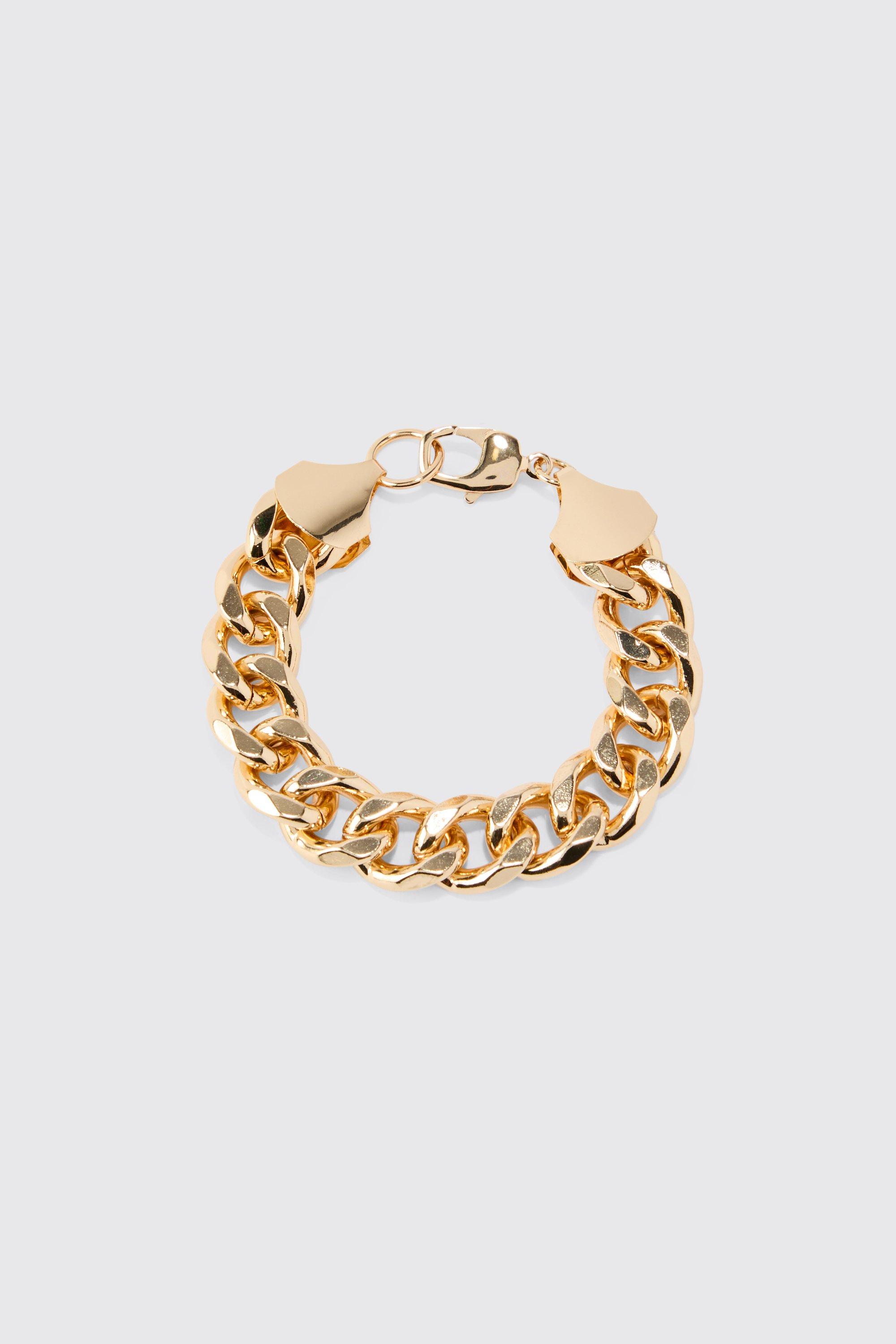 bracelet en chaîne épaisse homme - or - one size, or