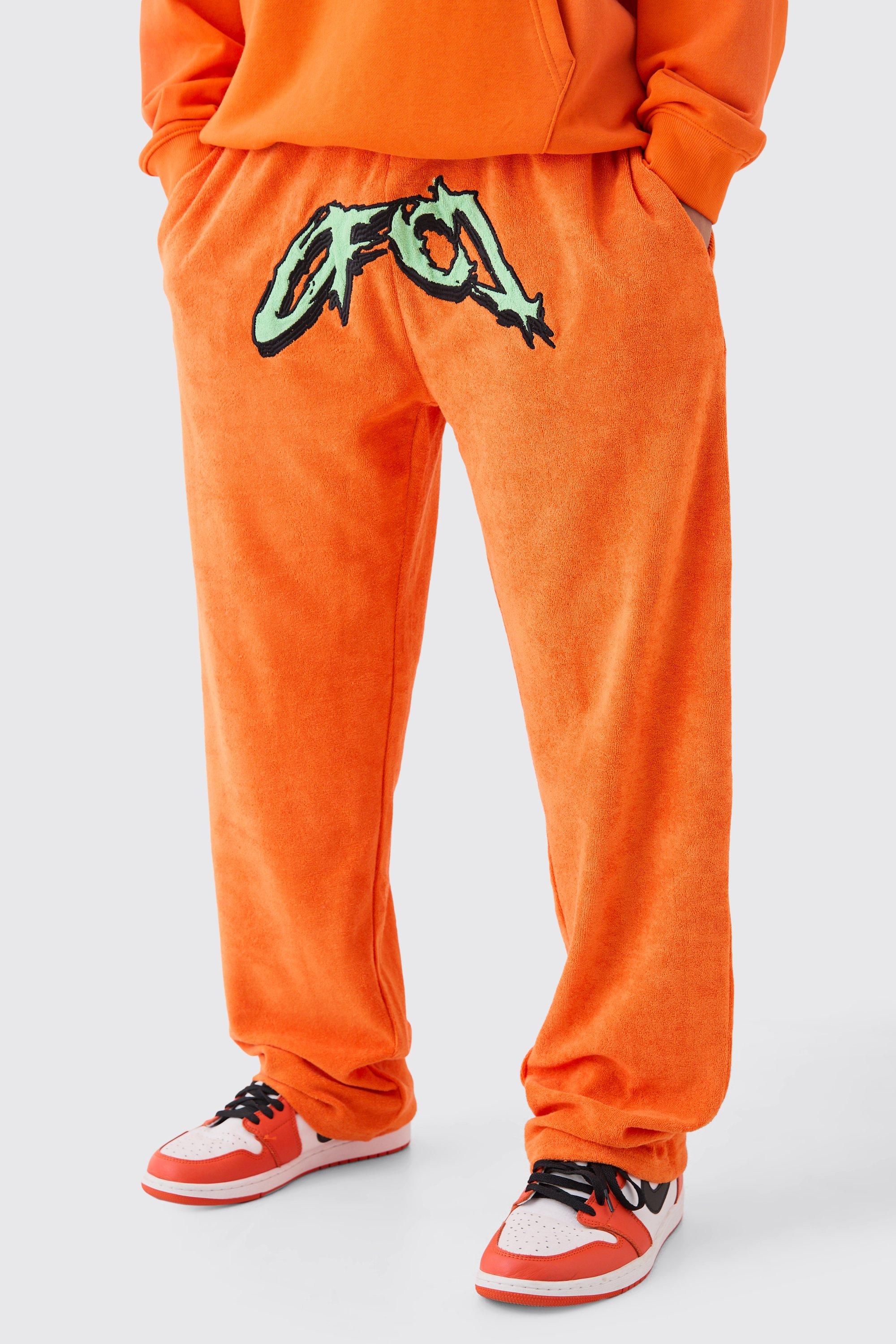 Mens Orange Relaxed Ofcl Towelling Jogger, Orange
