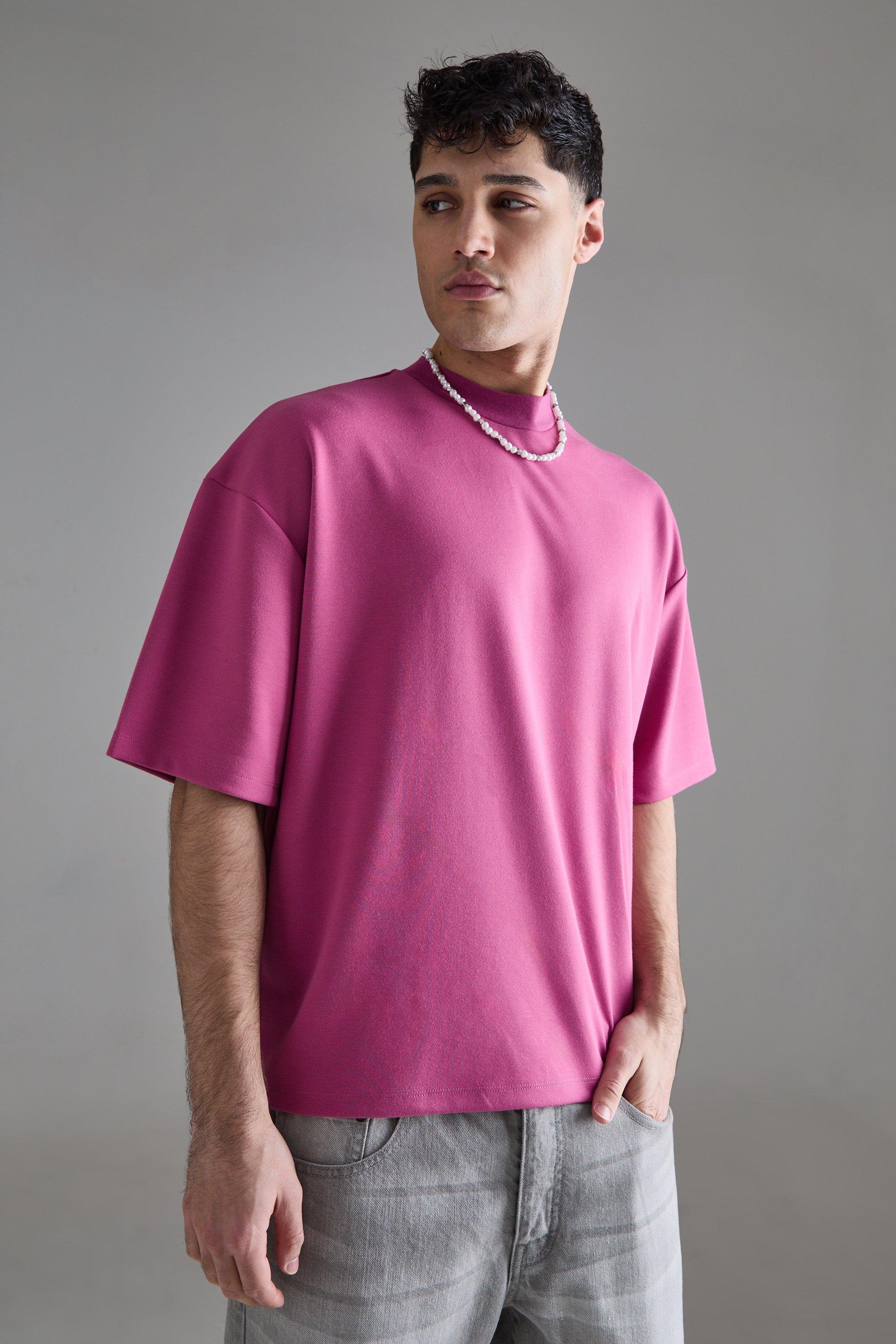 Image of T-shirt squadrata oversize Premium super pesante, Pink