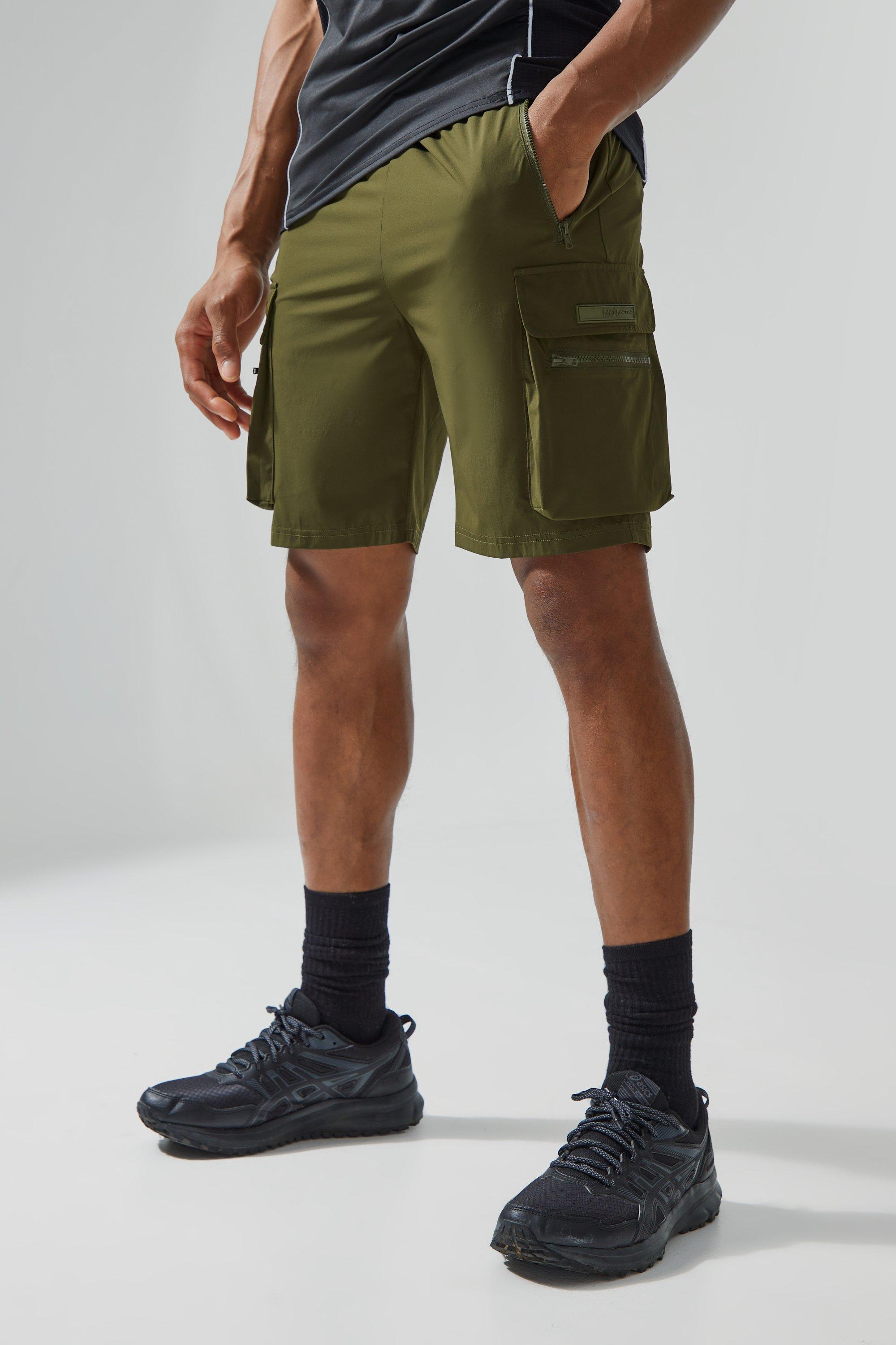 Mens Green Man Active Lightweight Cargo Shorts, Green