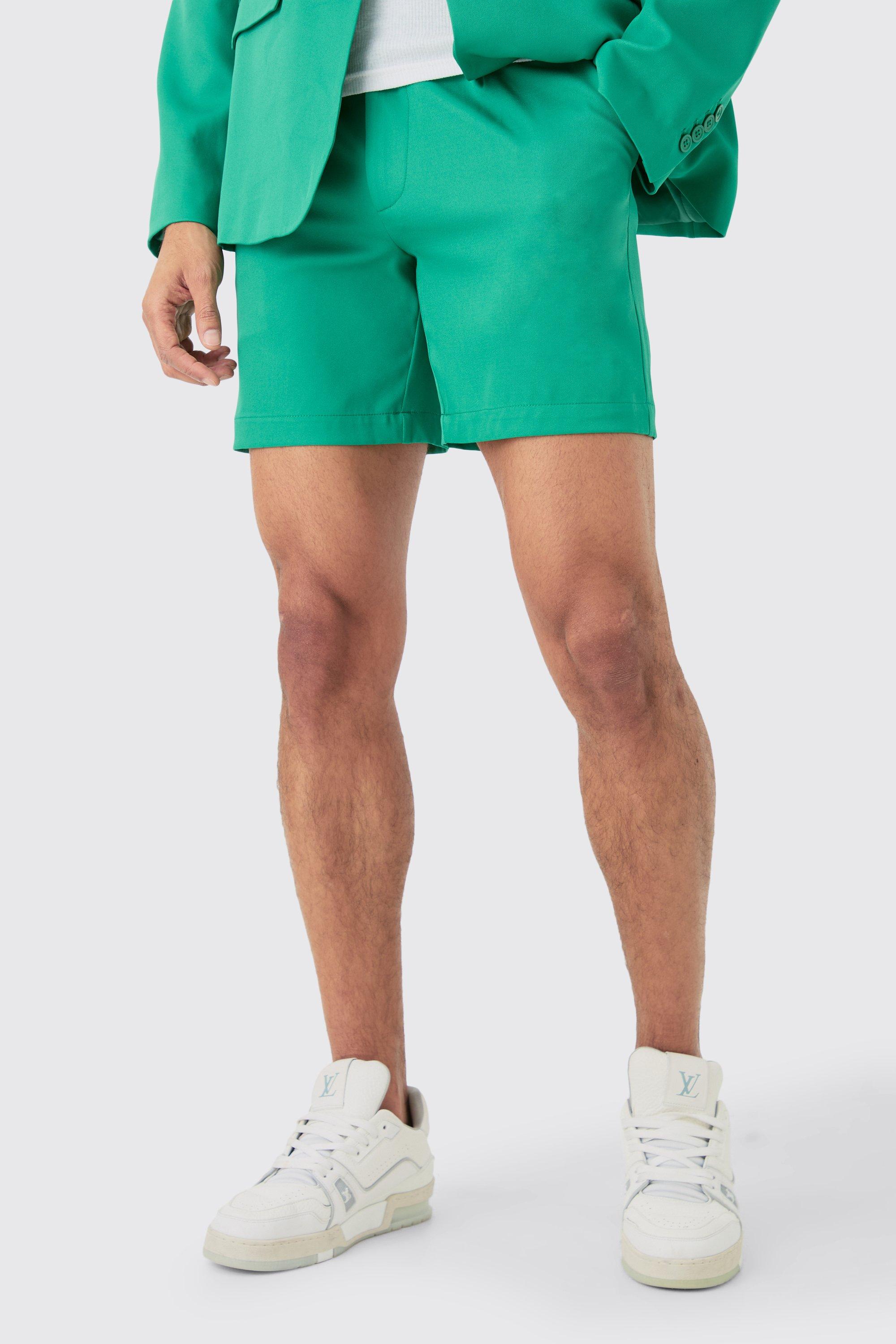 Mens Green Mix & Match Tailored Shorts, Green