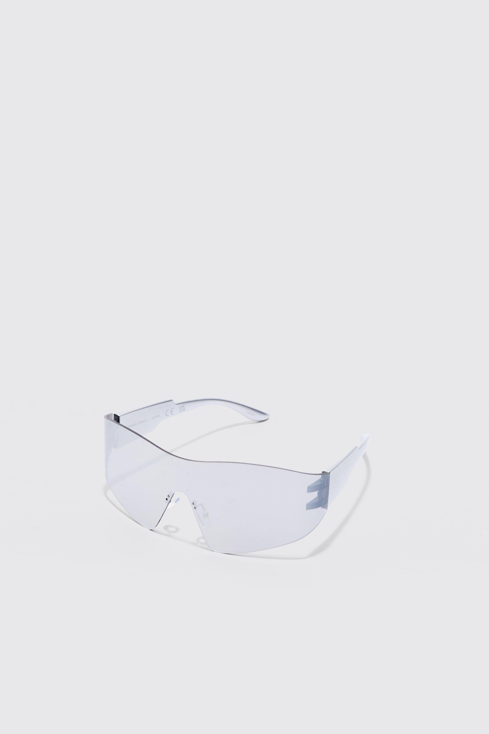 Mens Grey Shield Lens Sunglasses, Grey