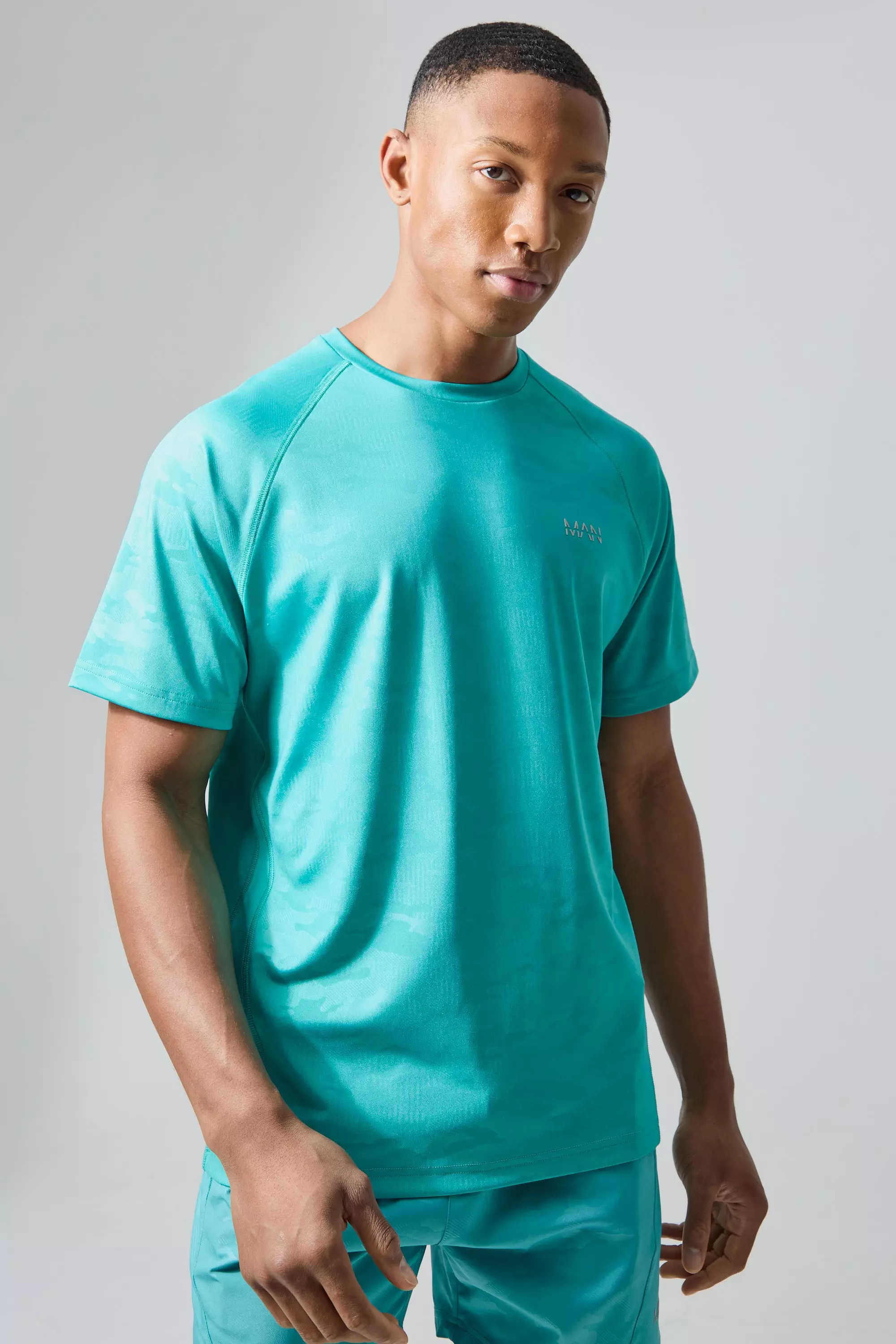 turquoise raglan tee