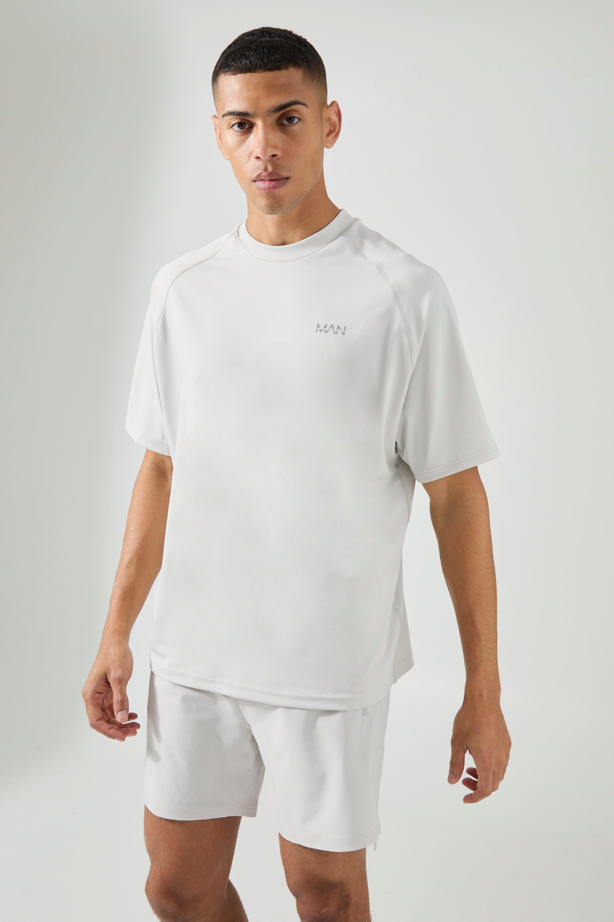 Image of T-shirt oversize Man Active con maniche raglan, Grigio