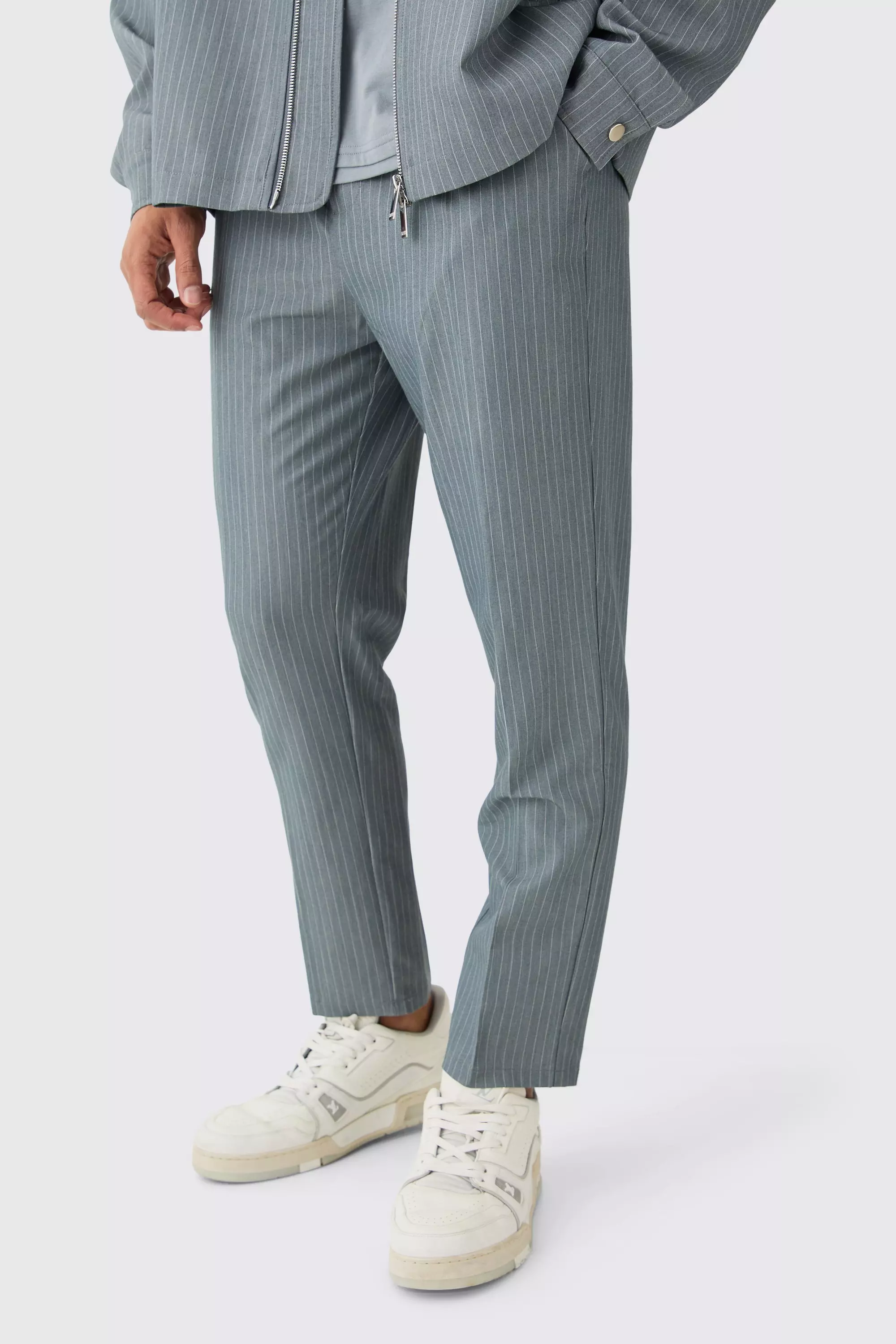 Grey Pinstripe Trousers