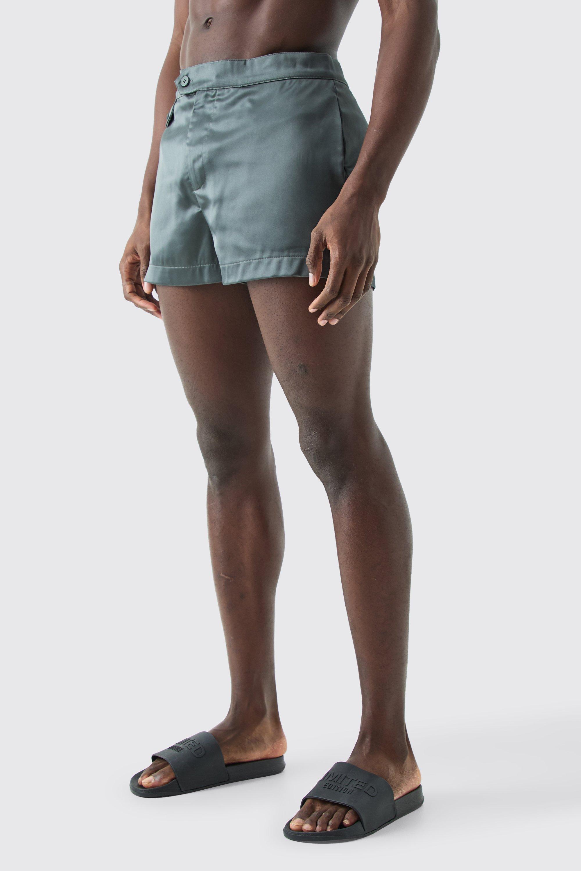 Image of Pantaloncini da bagno Smart super corto con tasche in vita fissa, Verde