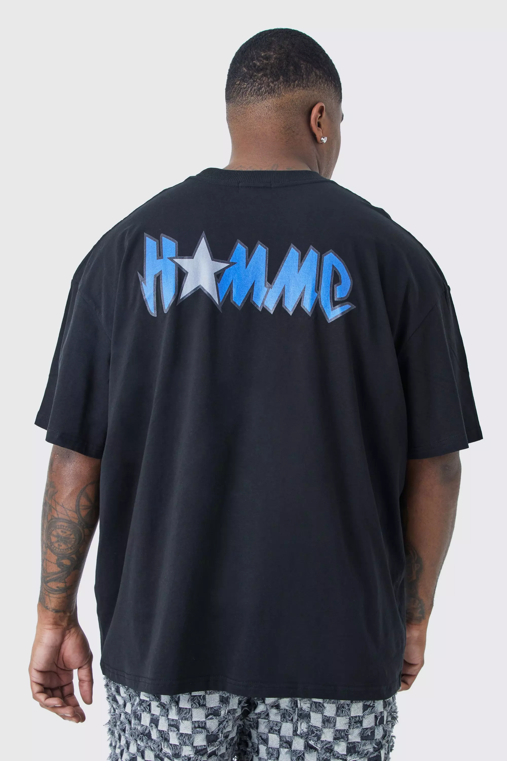 Plus Homme Back Print T shirt boohooMAN USA