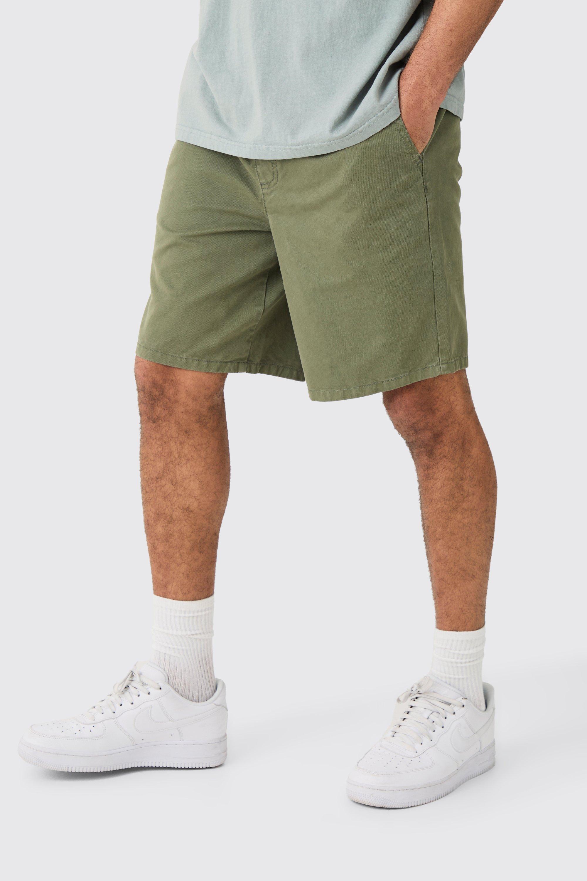 Image of Pantaloncini rilassati Everyday color kaki, Verde
