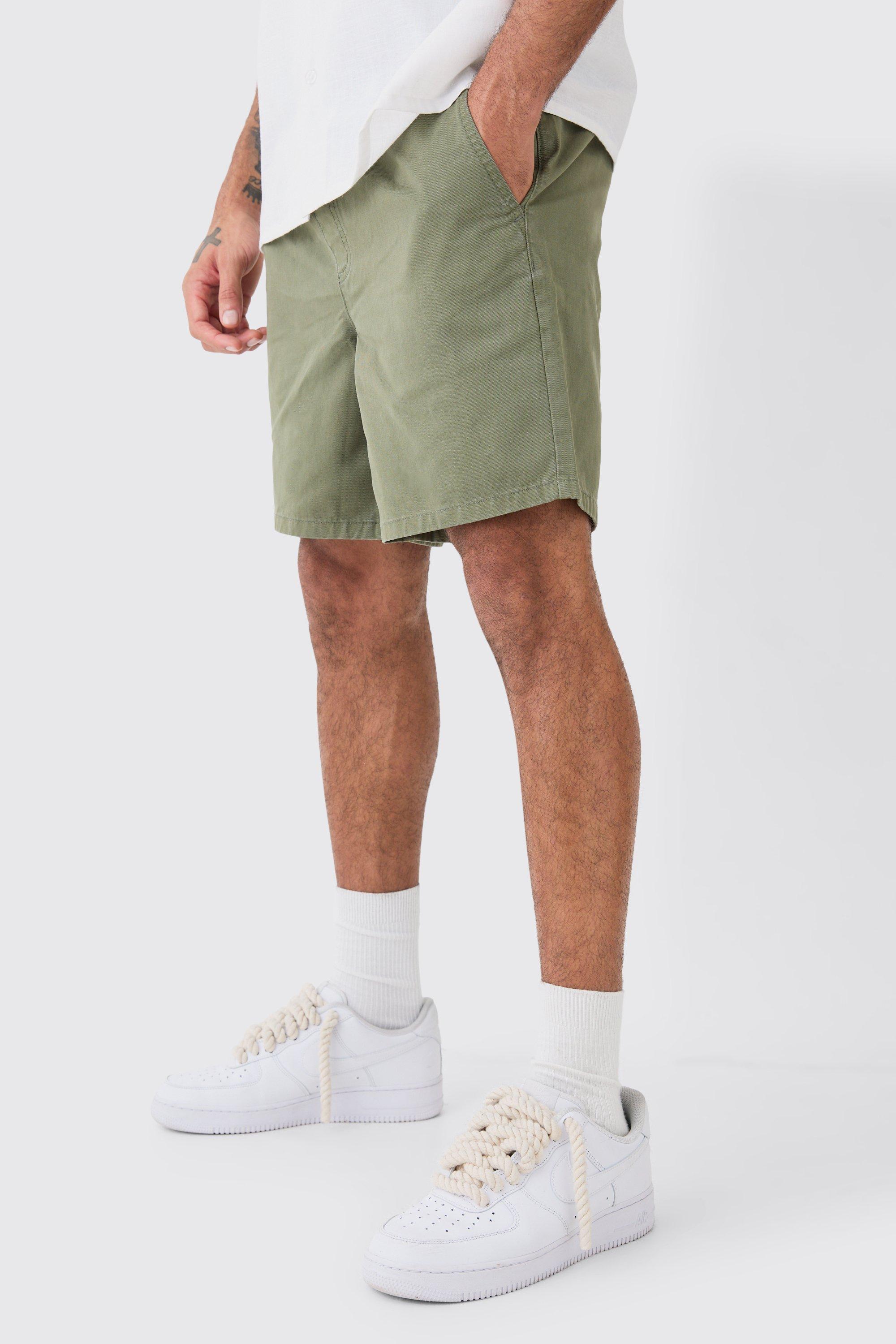 Image of Pantaloncini rilassati Everyday più corti color kaki, Verde