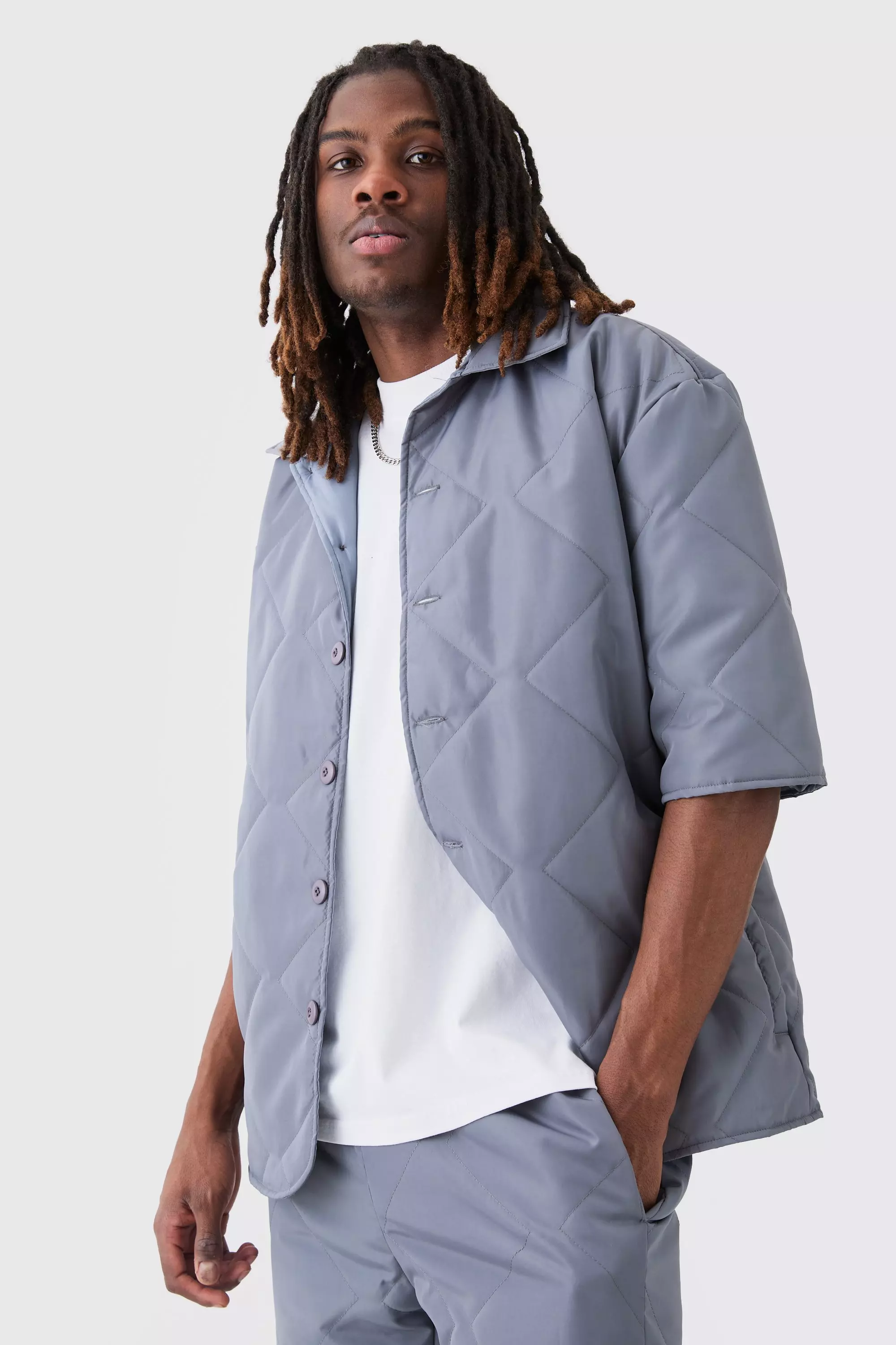 Short sleeve quilted store jacket