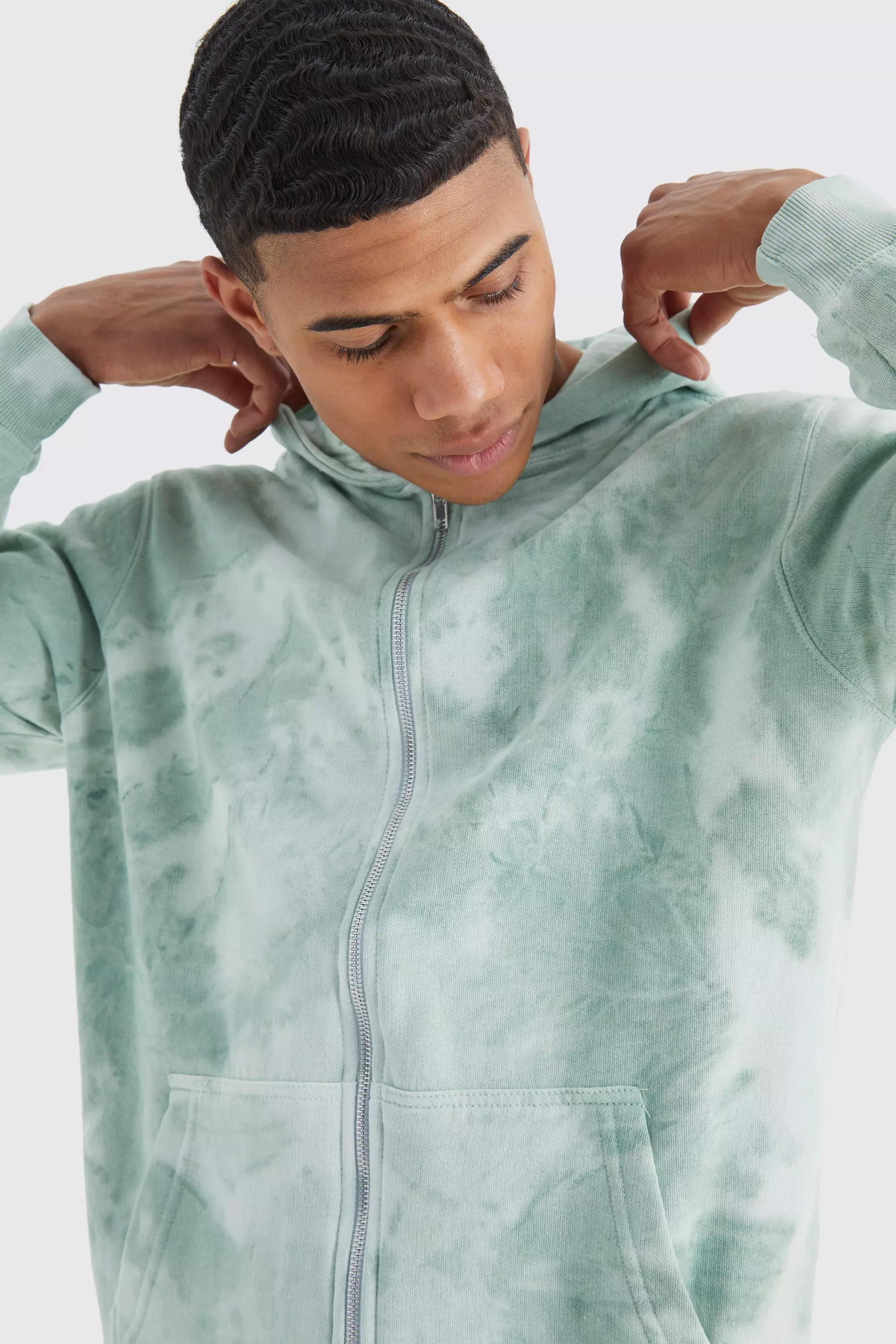 Mens green best sale tie dye hoodie