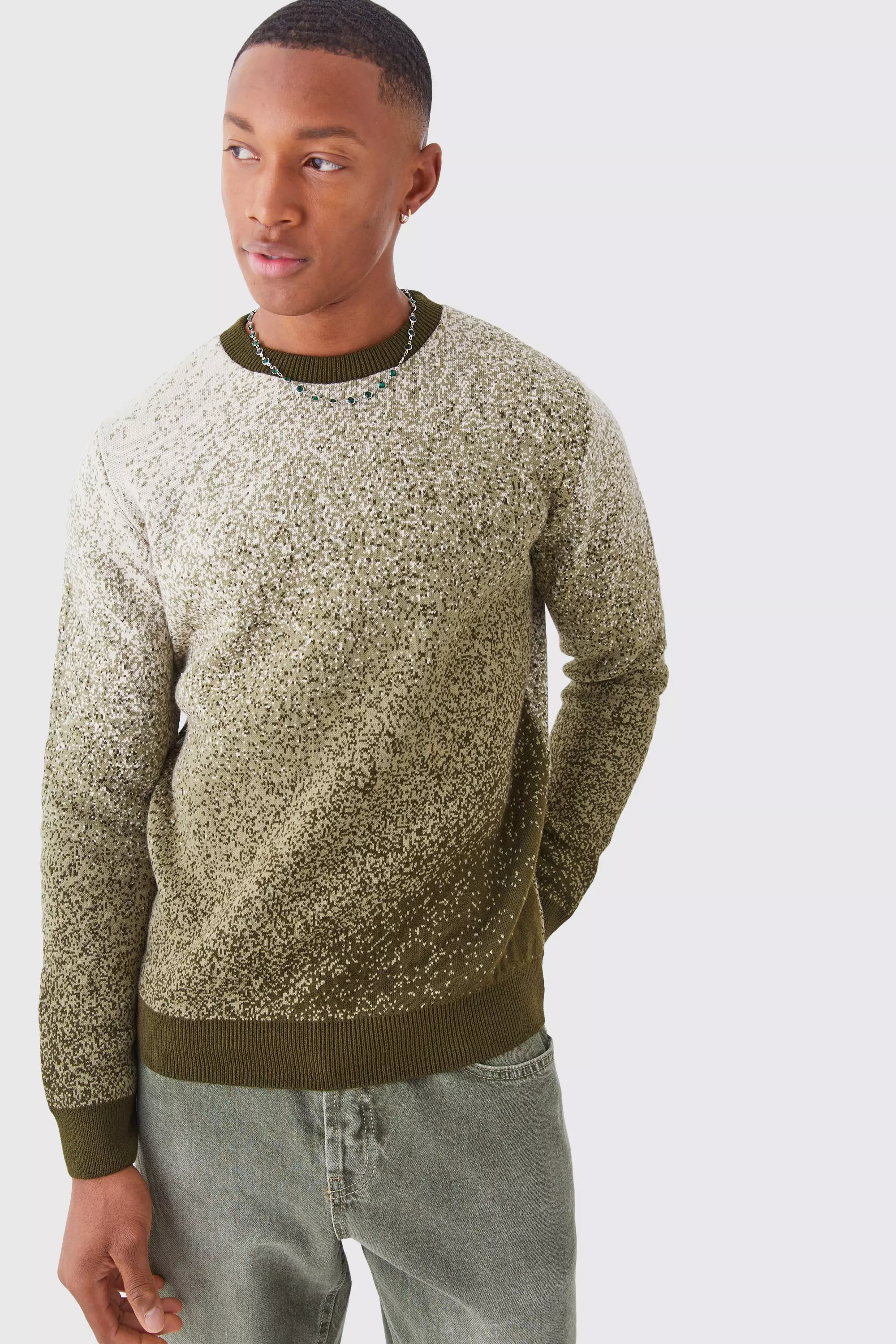 Khaki crew neck store jumper