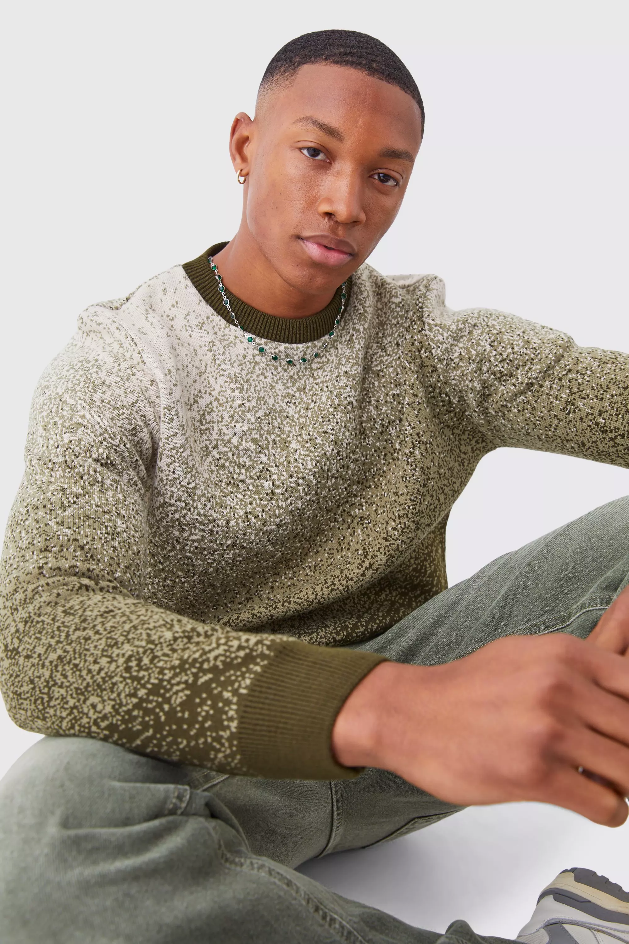 Khaki crew neck store jumper