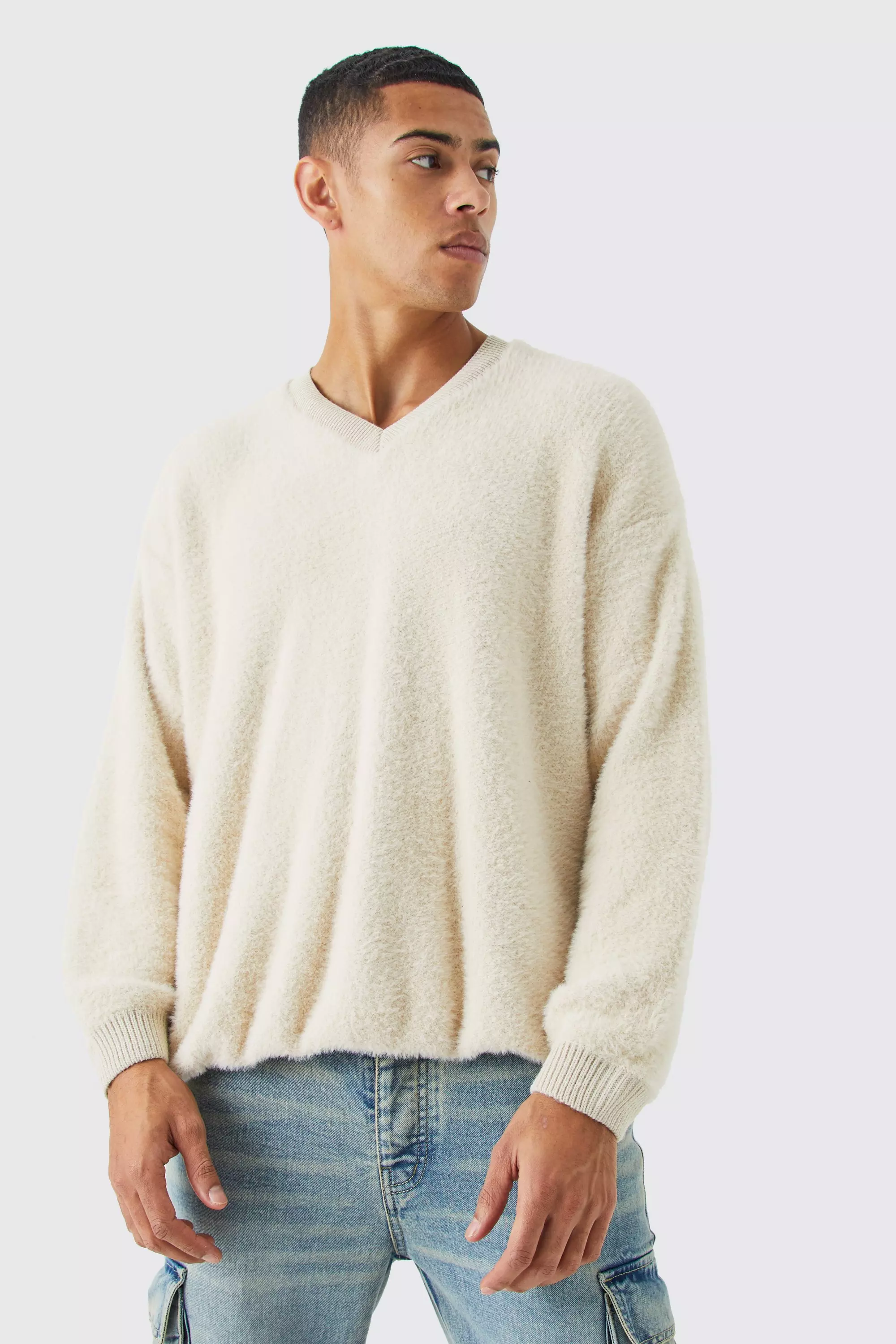 V neck cheap boxy sweater