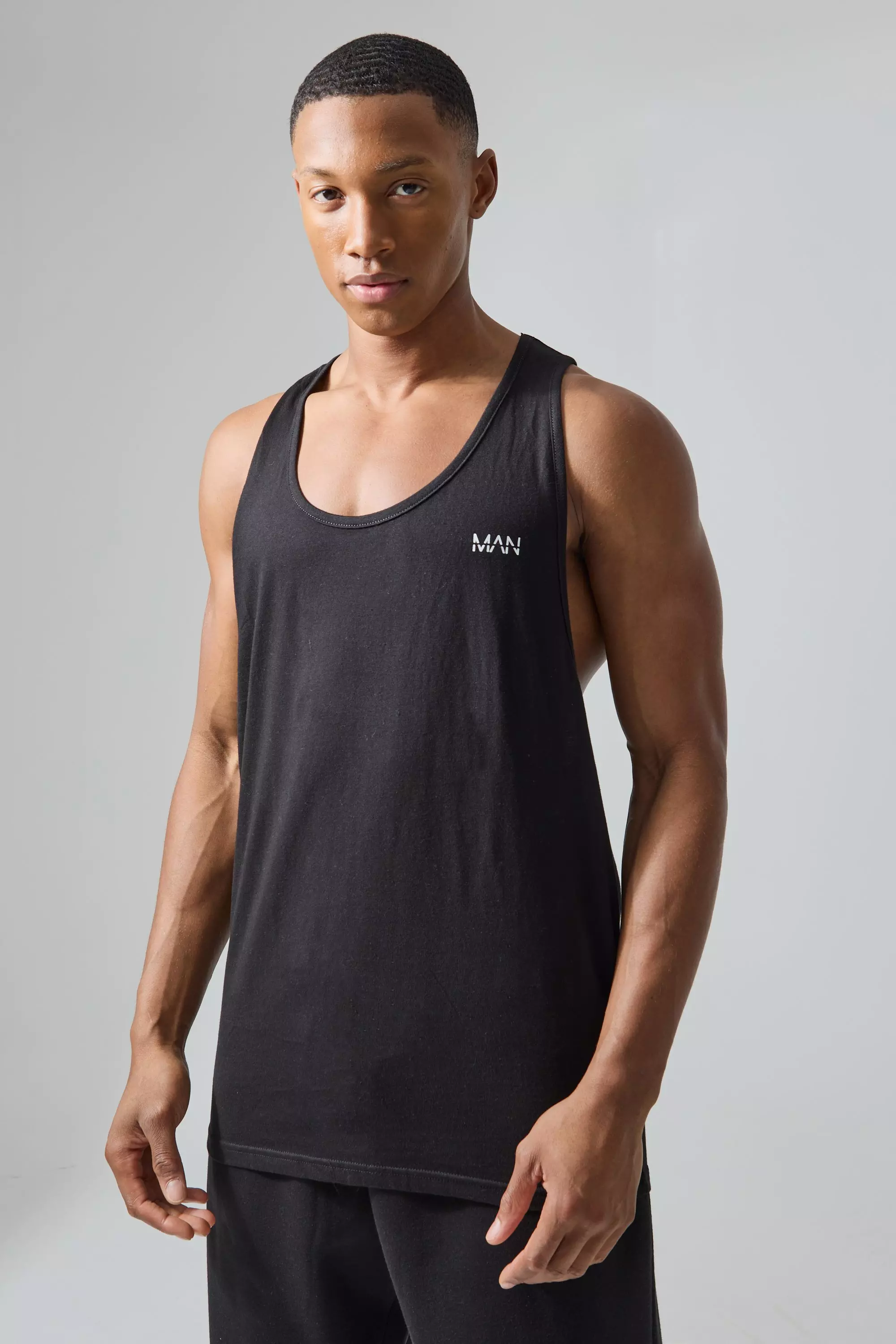 2-pack Regular Fit vest tops - Black - Men