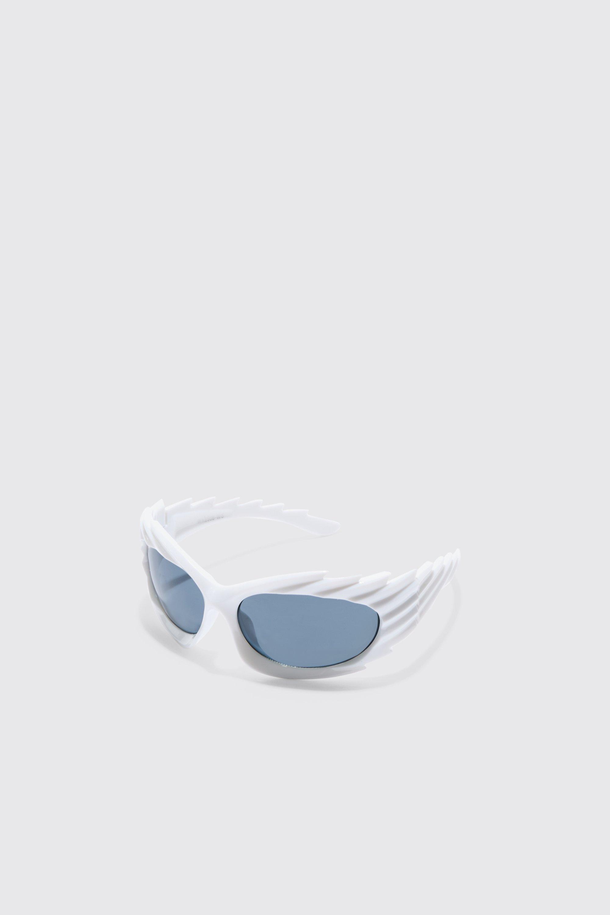 Image of Occhiali da sole in plastica a vogatore, Bianco