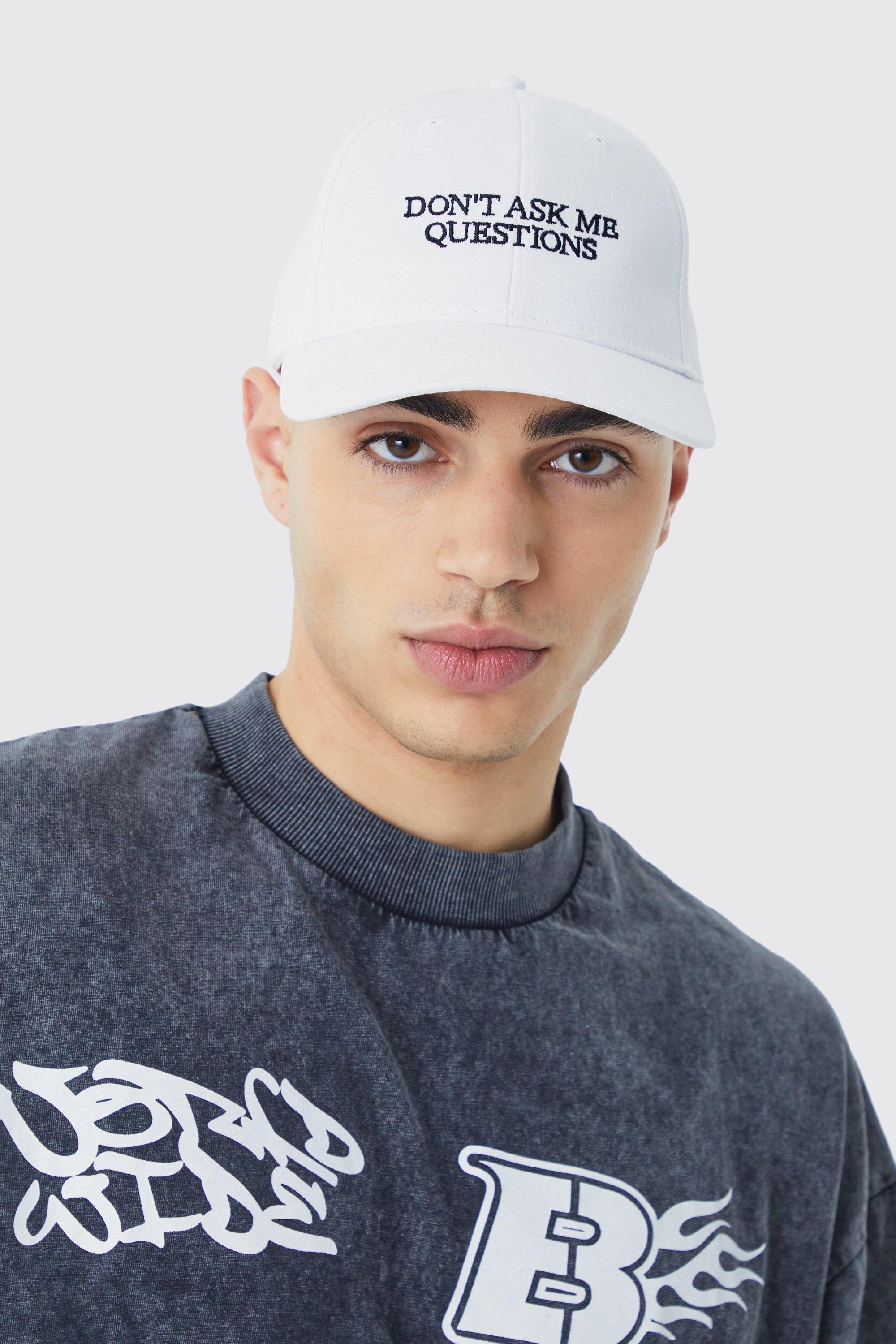 Image of Cappello da baseball con slogan ricamato, Bianco