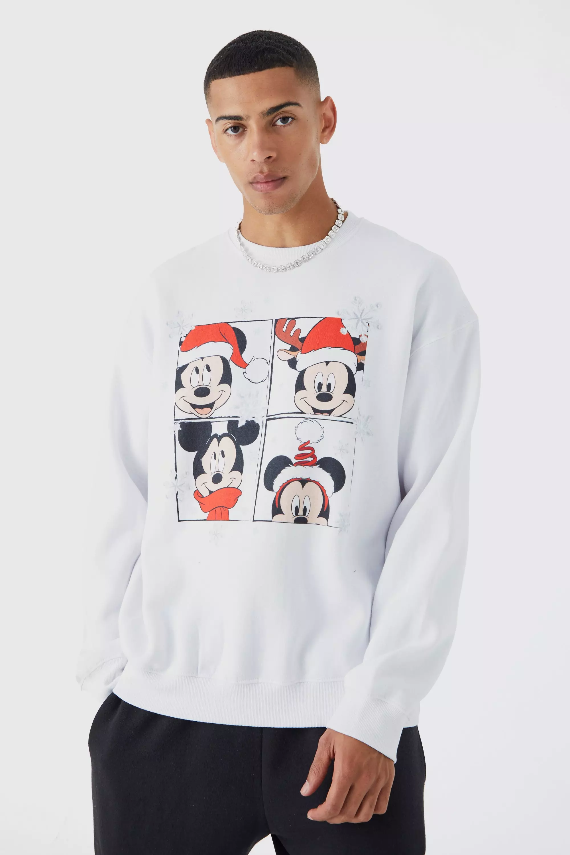 White hotsell mickey sweatshirt