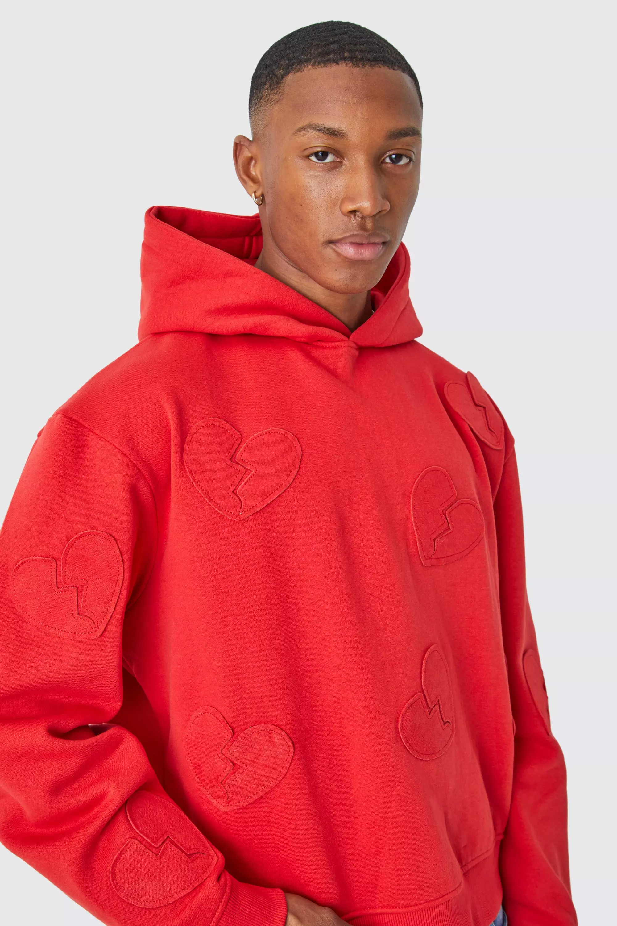 Hoodie with cheap red heart