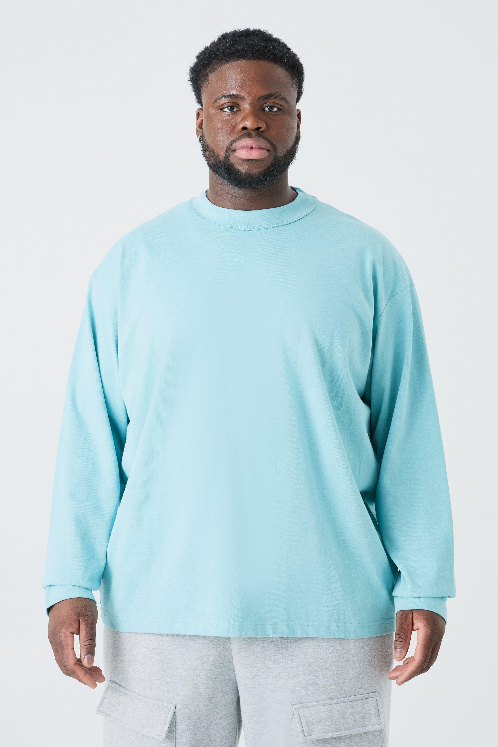 Image of T-shirt Plus Size oversize con girocollo, Azzurro