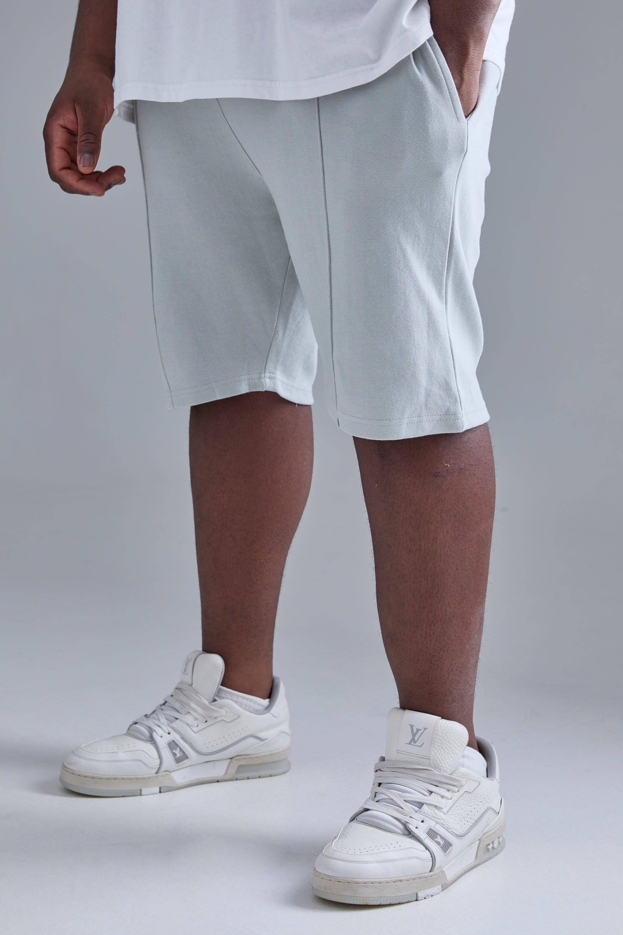 Image of Pantaloncini Plus Size Slim Fit con nervature e nervature, Grigio