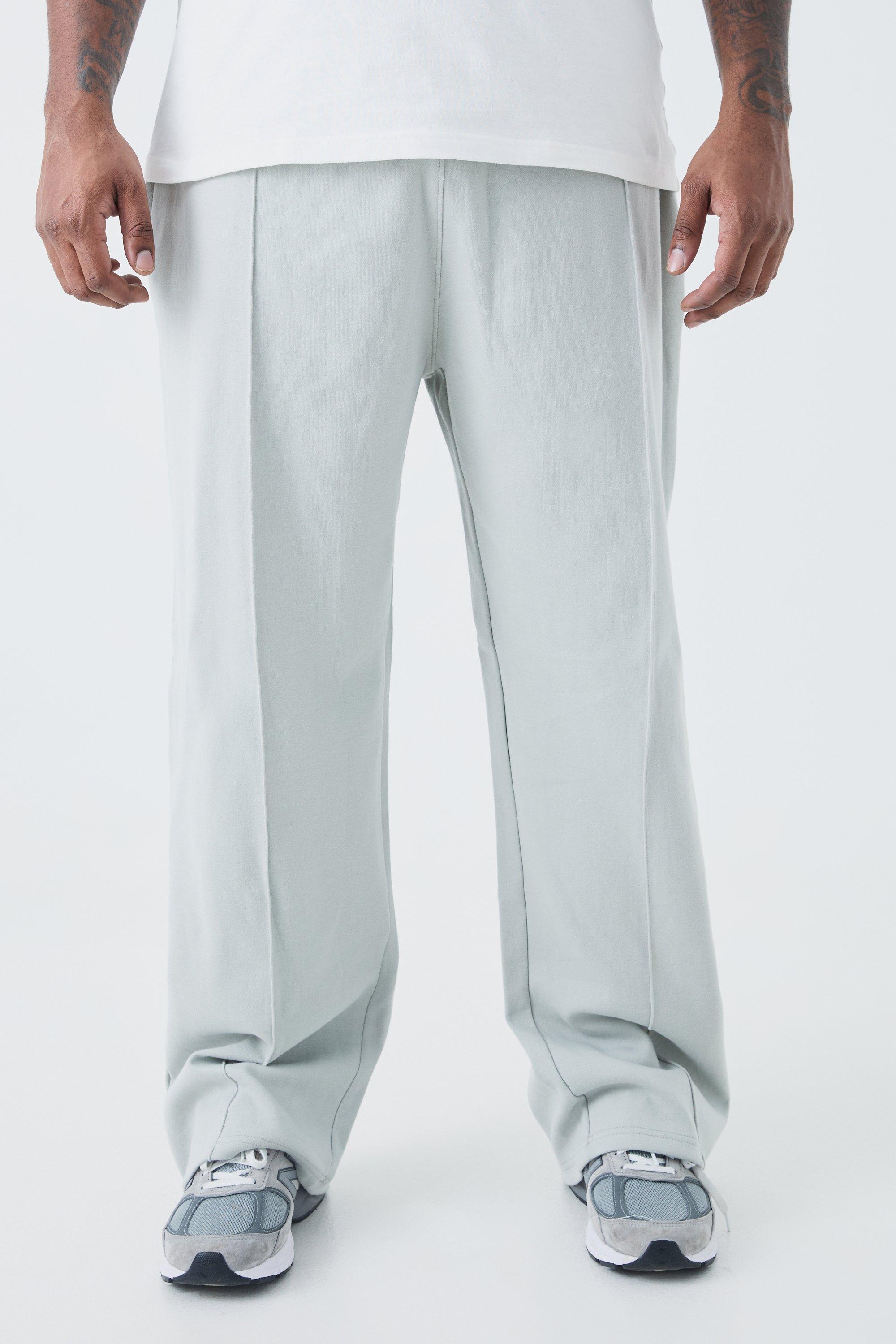 Image of Pantaloni tuta Plus Size rilassati con nervature e nervature, Grigio
