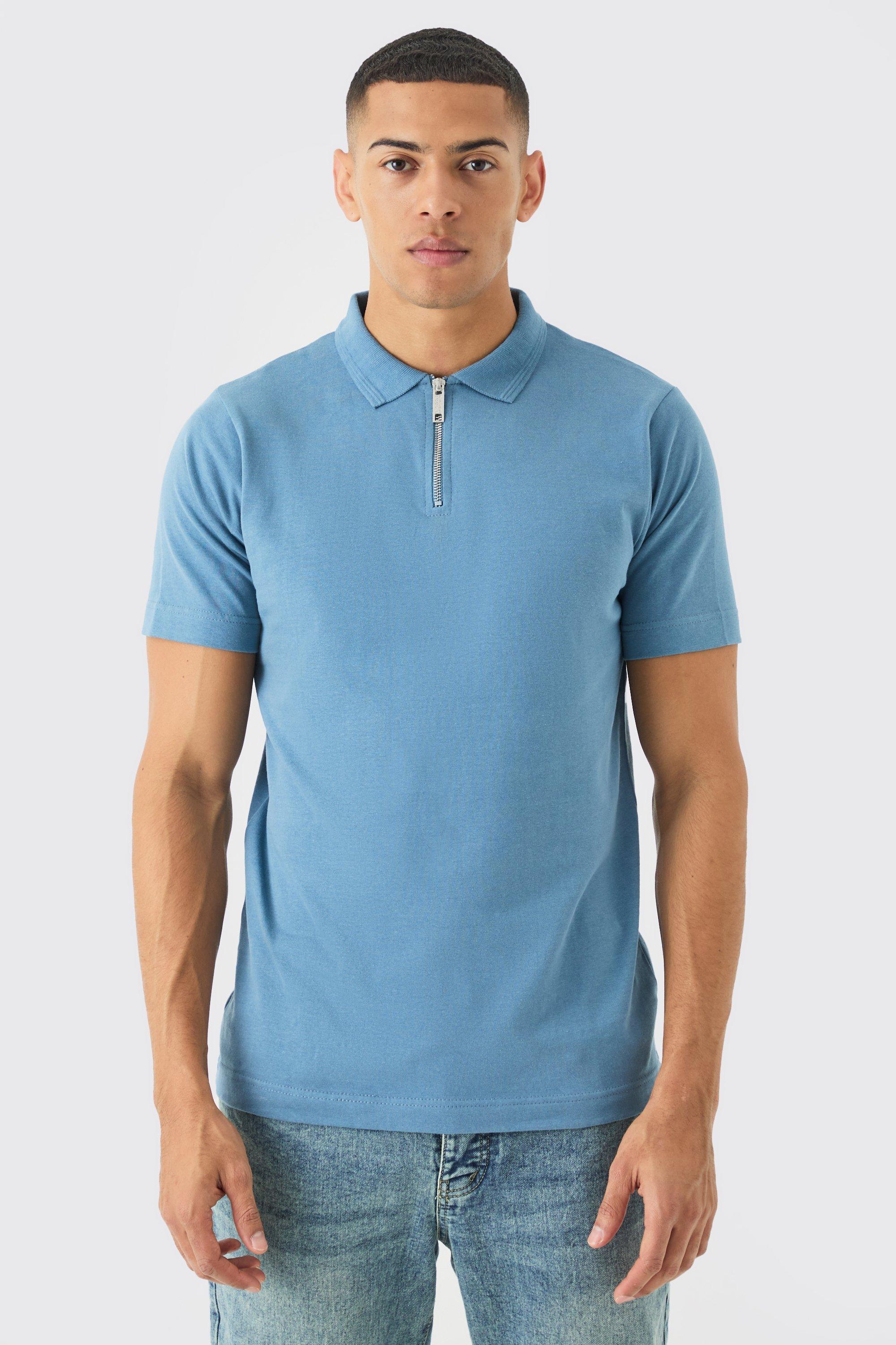 Slim Heavy Zip Neck Polo